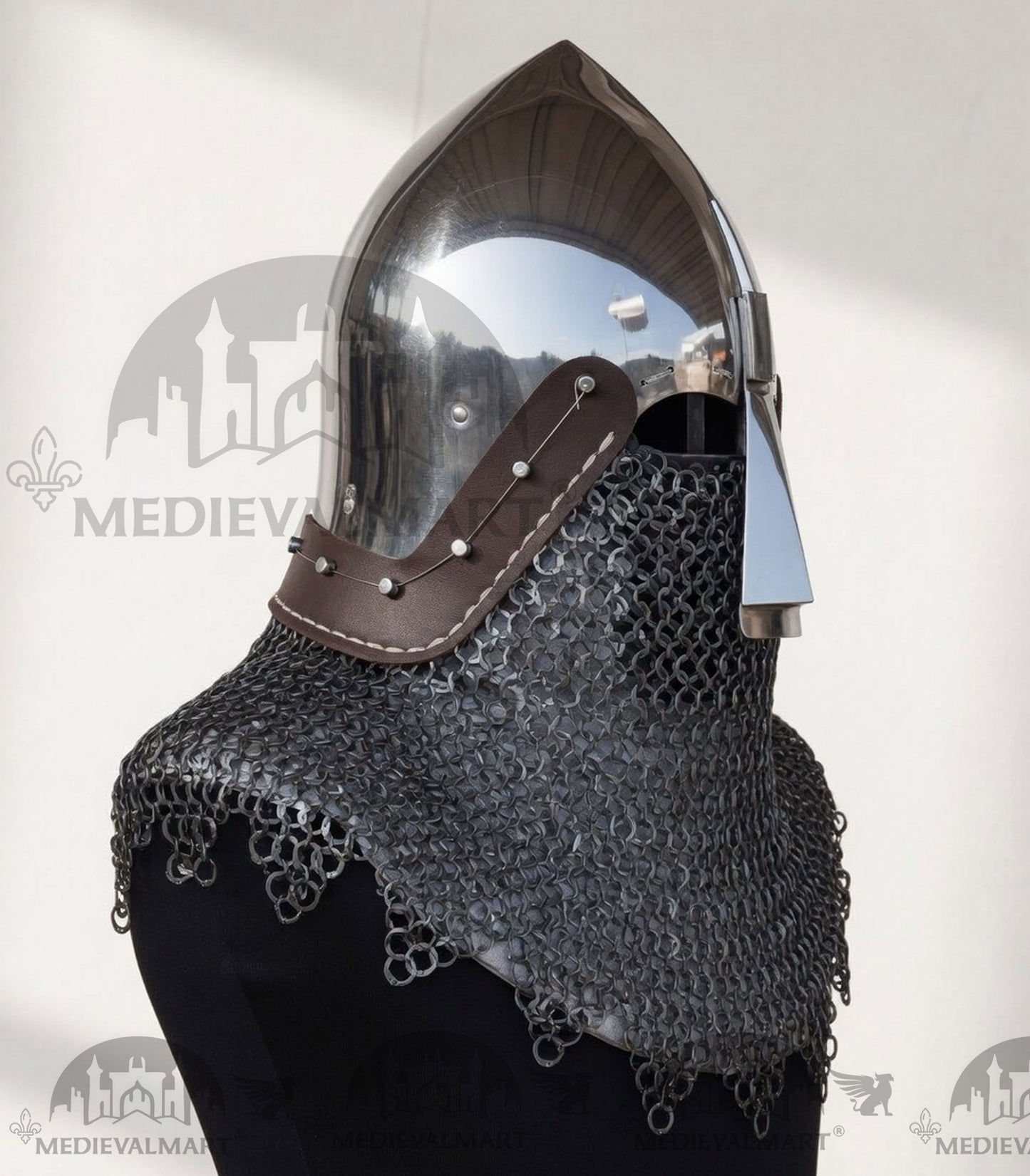 MEDIEVALMART IX Century European Nasal Bascinet Helmet for HMB; SCA; Buhurt
