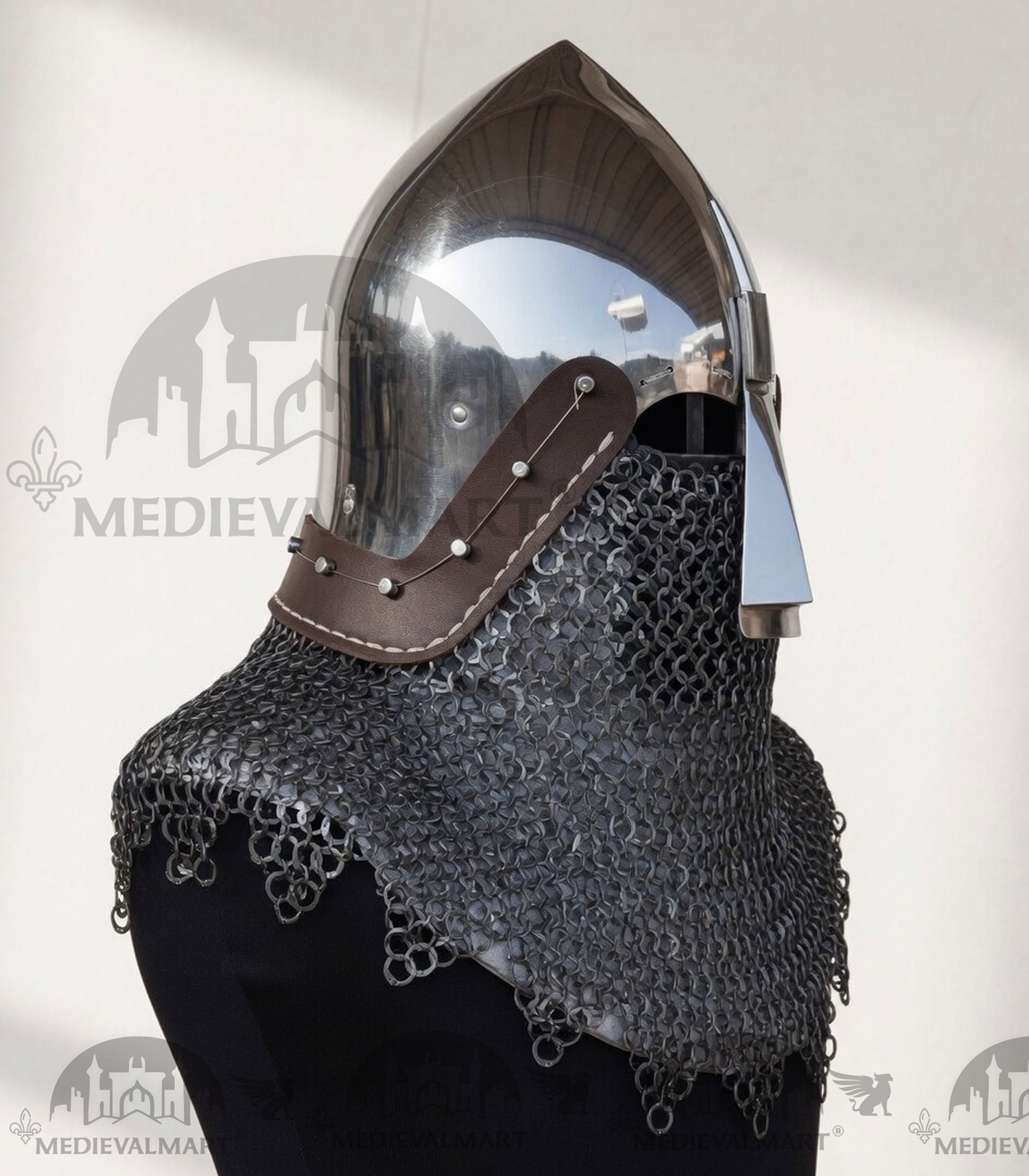 MEDIEVALMART IX Century European Nasal Bascinet Helmet for HMB; SCA; Buhurt