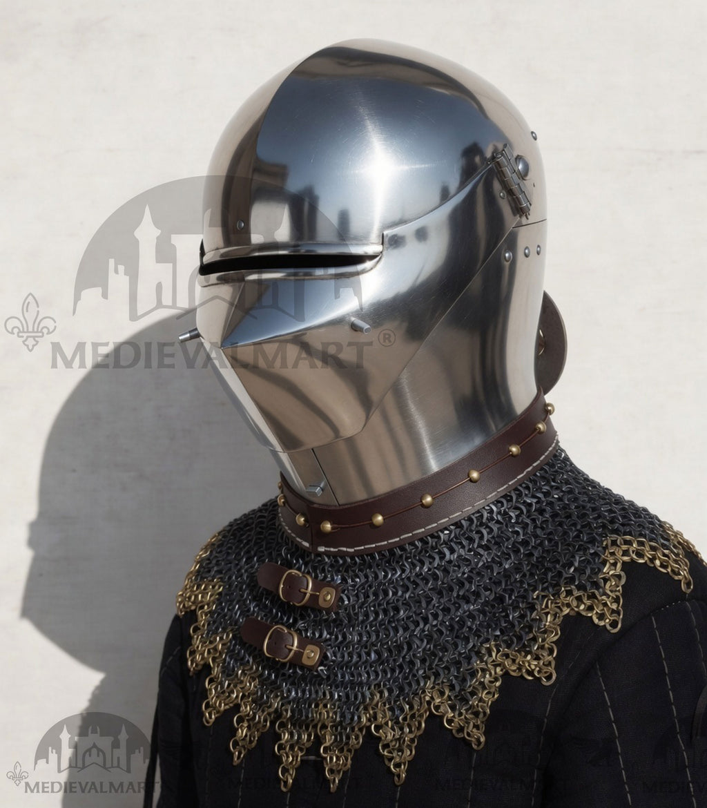 MEDIEVALMART XV Century Italian King Guard Houndskull Combat Bascinet Helmet