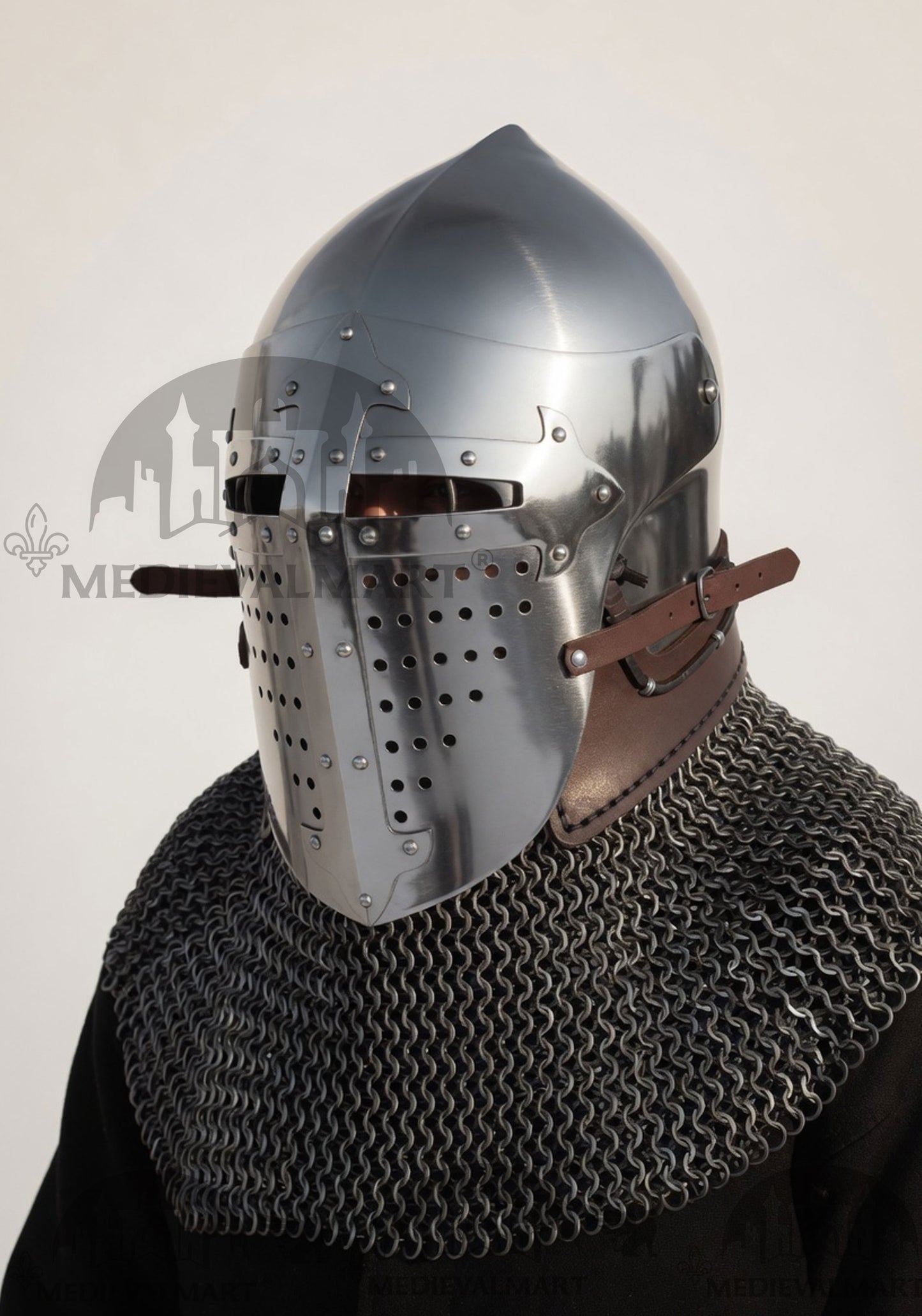 MEDIEVALMART 4th-Century Ancient Romance of Alexander Helmet with chainmail