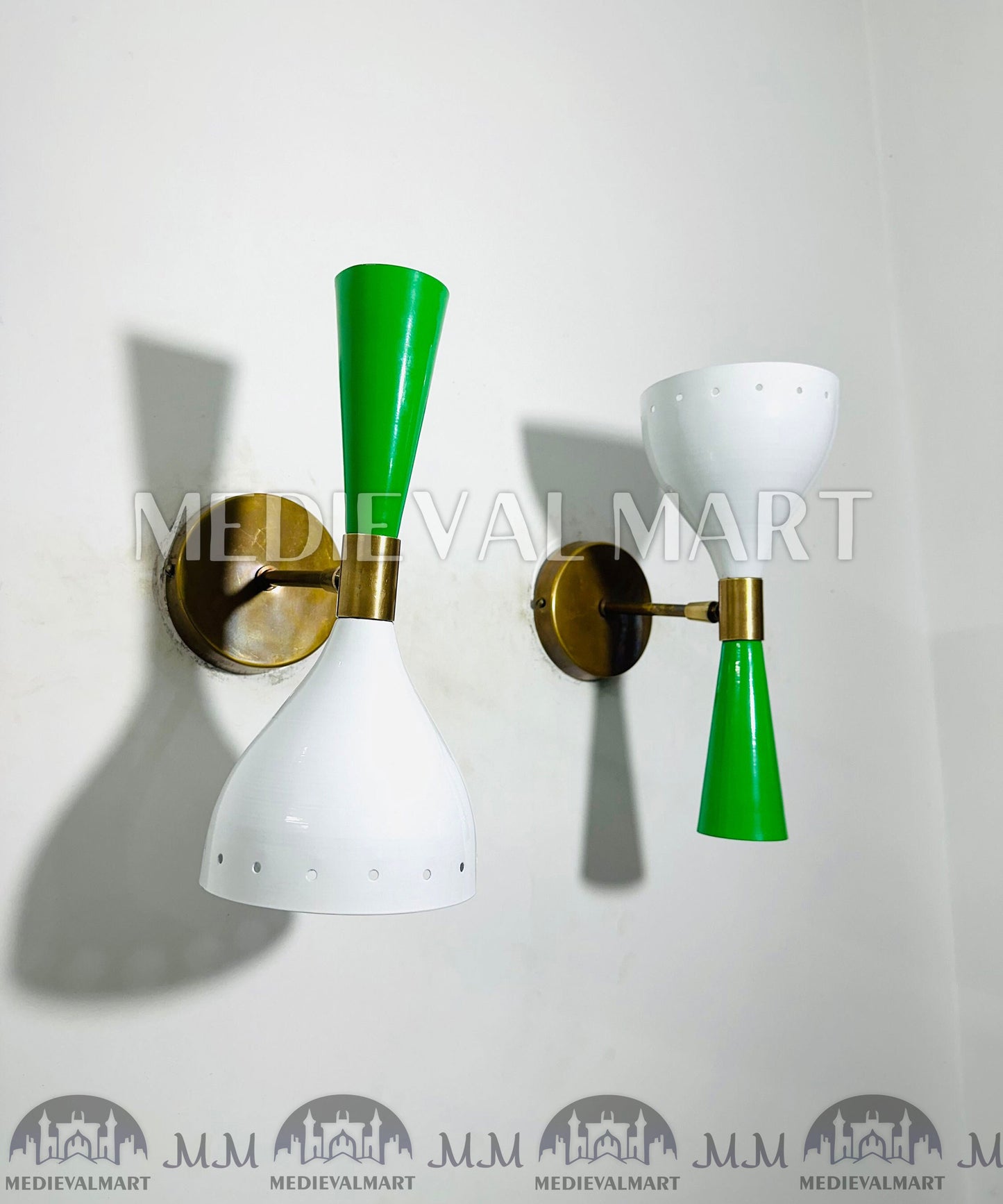 MEDIEVALMART Handmade Brass Wall Sconce Pair Italian Diabolo Wall Sconce Light Fixture