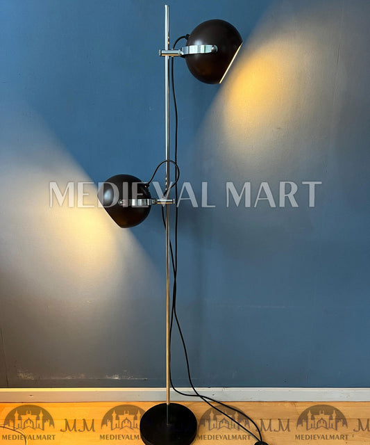 MEDIEVALMART Vintage Brown Mid Century Space Age Eyeball Floor Lamp