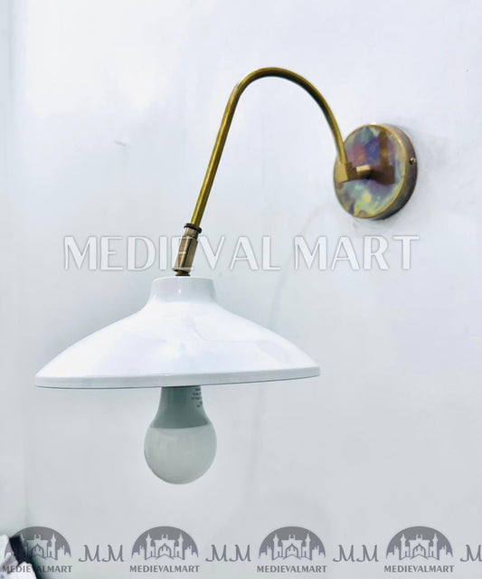 MEDIEVALMART Handcrafted Brass Wall Sconce: Adjustable Mid-Century Modern Lighting