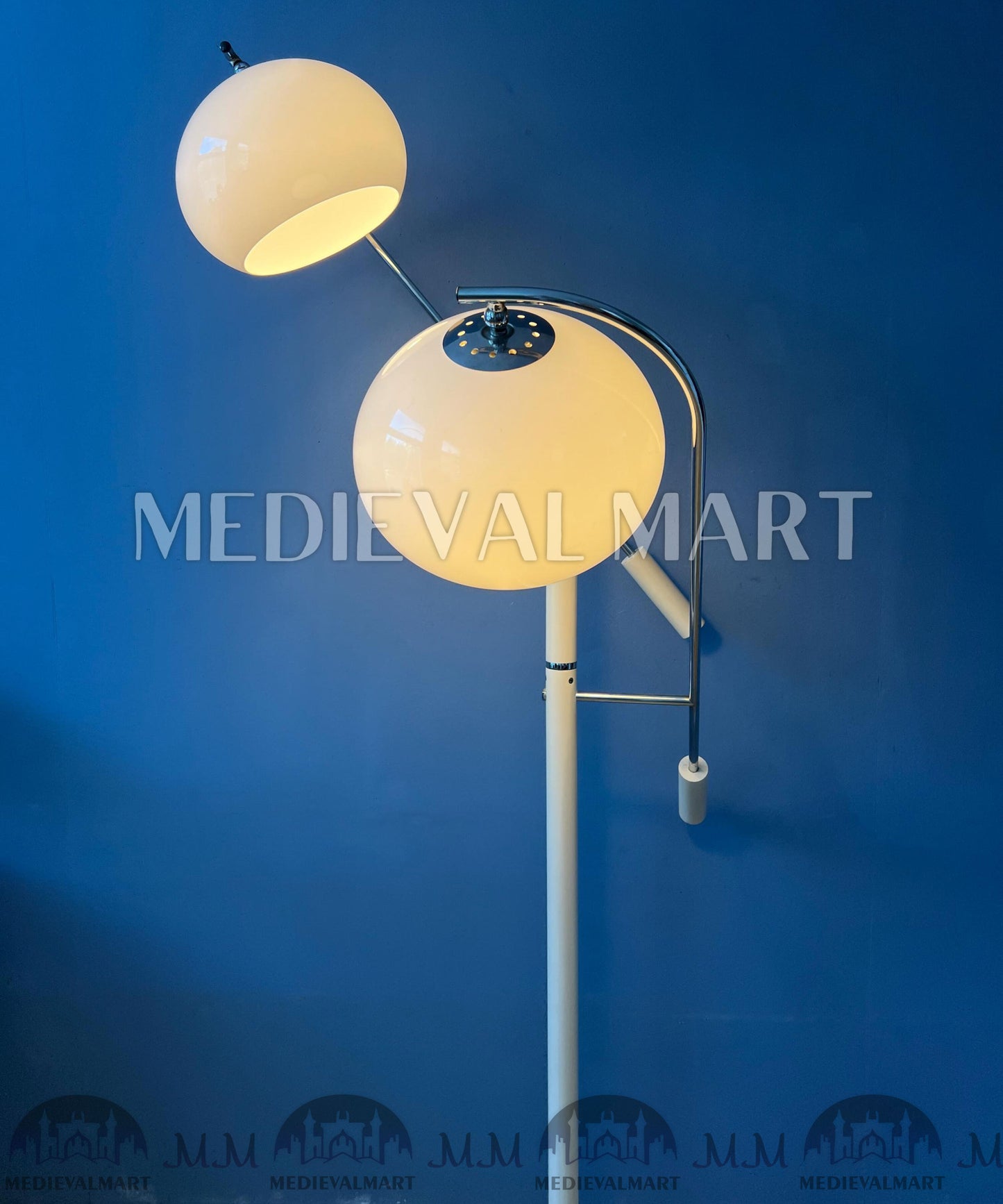MEDIEVALMART White Dijkstra Mushroom Swing Arm Space Age Floor Lamp