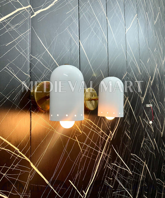 MEDIEVALMART Handcrafted Brass Wall Sconce: Modern Bedside Lamp