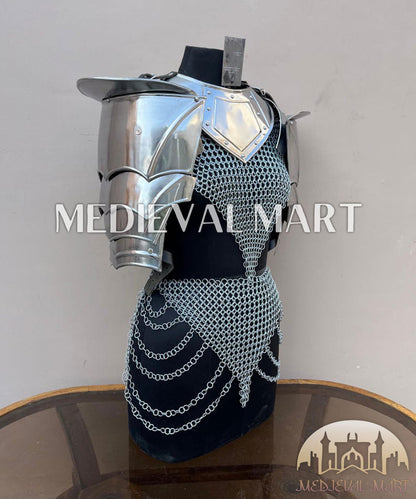 MEDIEVALMART (Velmora Siege) Women’s Armor With (Duskblade) Chainmail Armor