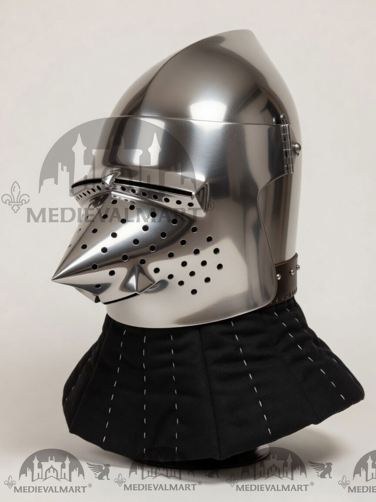 MEDIEVALMART Medieval Pig-Face Bascinet Helmet / Medieval Milan hound skull Bascinet helmet / Reenactment Helmet