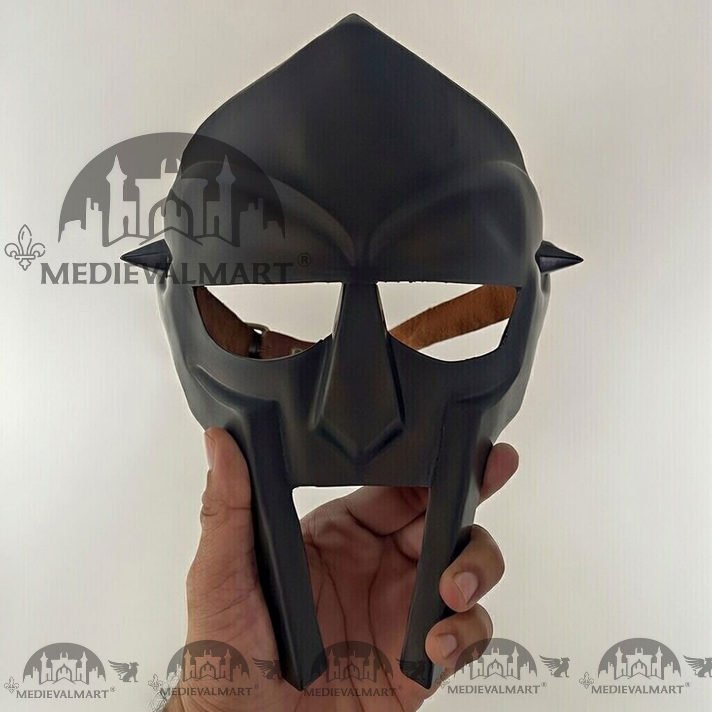 MEDIEVALMART MF DOOM Mask Mad-villain Antique Black Finish Steel Face Armor