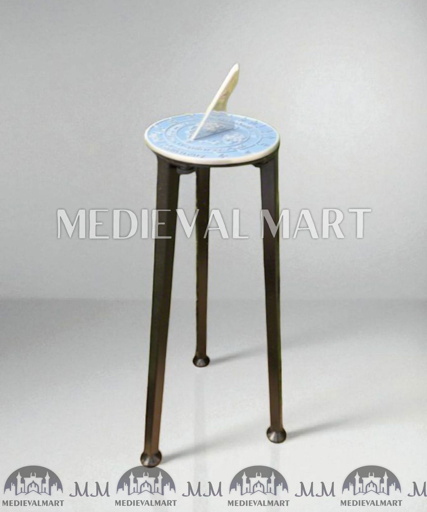MEDIEVALMART 15th "Wonderful Years" Crystal Anniversary Sundial Clock Best Gift For Anniversary Day
