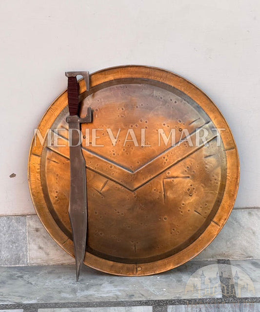 MEDIEVALMART "300 Movie" Spartan Round Shield W/H King Leonidas Sword - GIft for Halloween Day