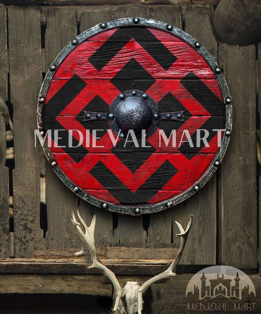 MEDIEVALMART Viking's Valhalla Prince Harald Sigurdsson of Norway Authentic Battleworn Viking Wooden Shield | Gifts For Dad