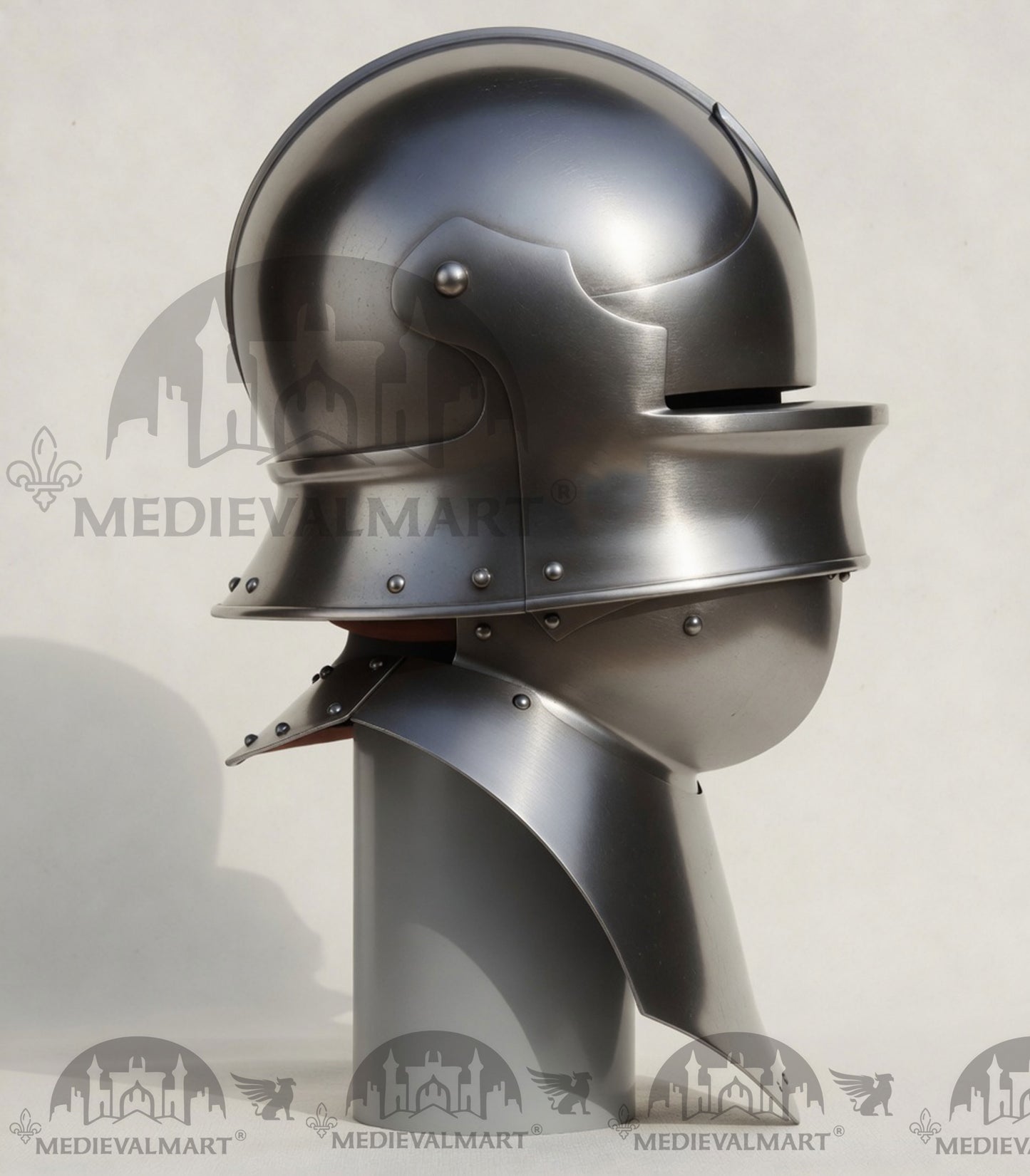MEDIEVALMART Hungary Mid Century Medieval Gothic Celata War Helmet With Neck Armor