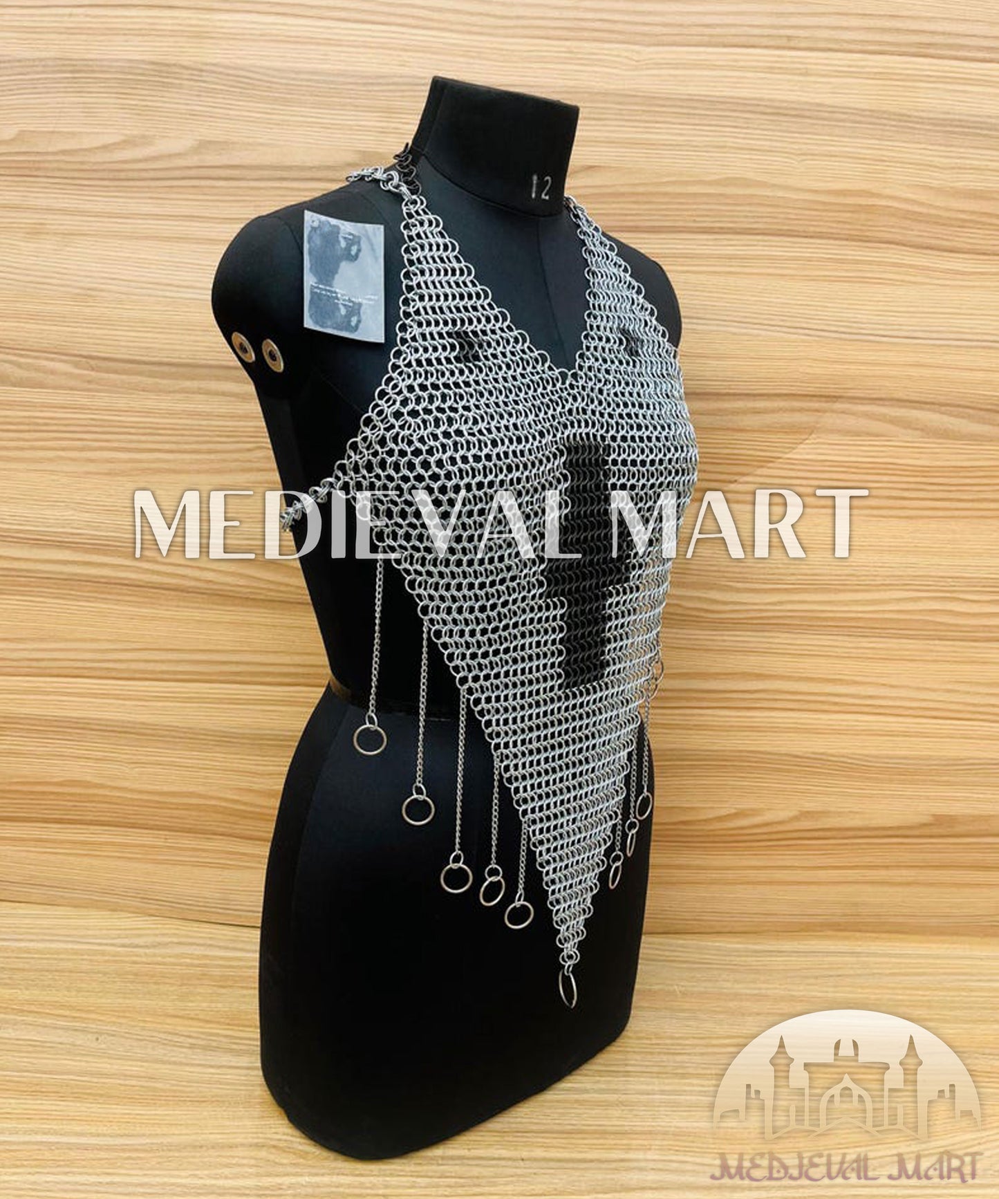 MEDIEVALMART Women’s Silver (Dragonfang) Jesus Chainmail Armor W/o Skirt