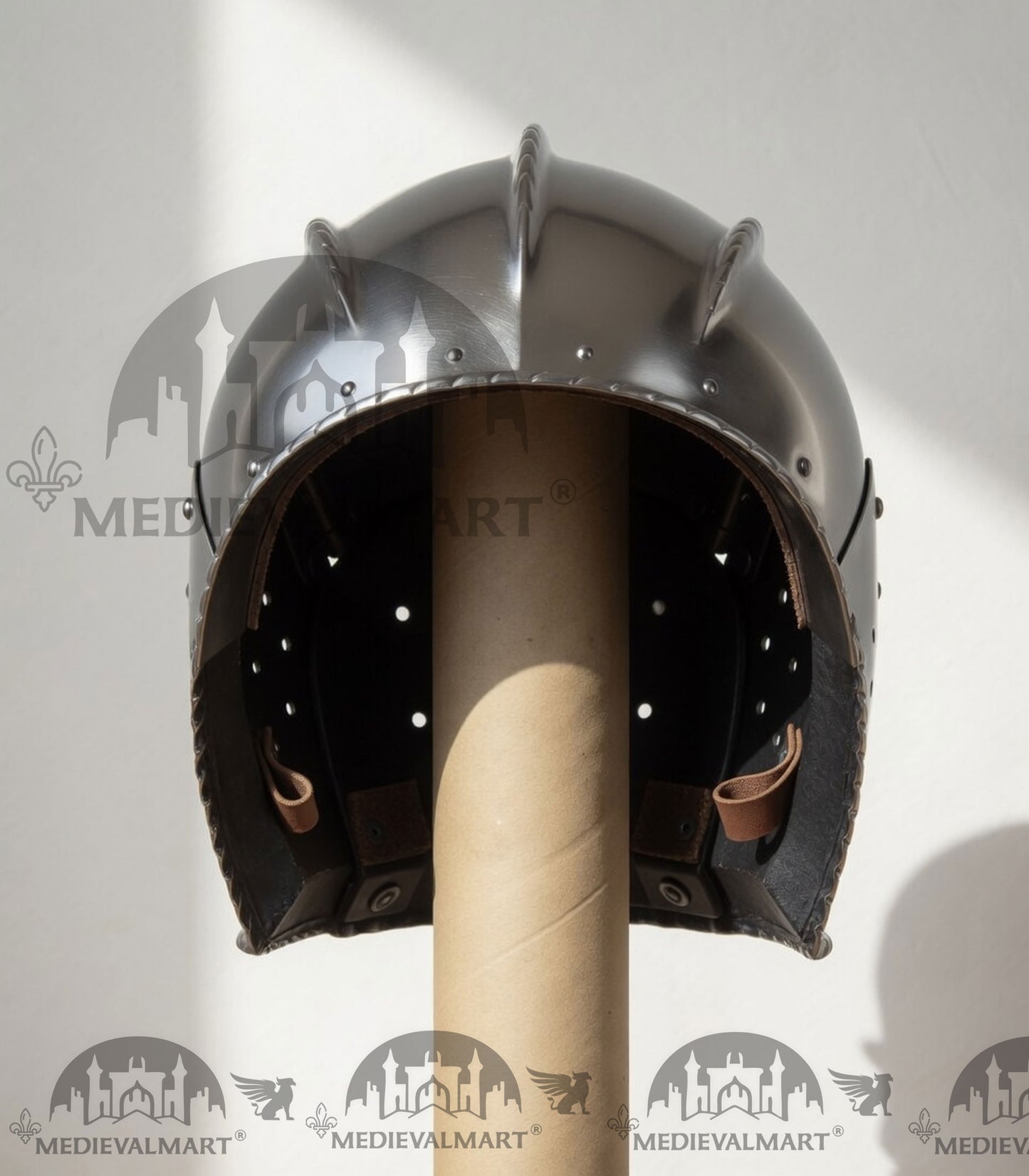 MEDIEVALMART 15th-Century Medieval German Burgundian Open Sallet Helmet