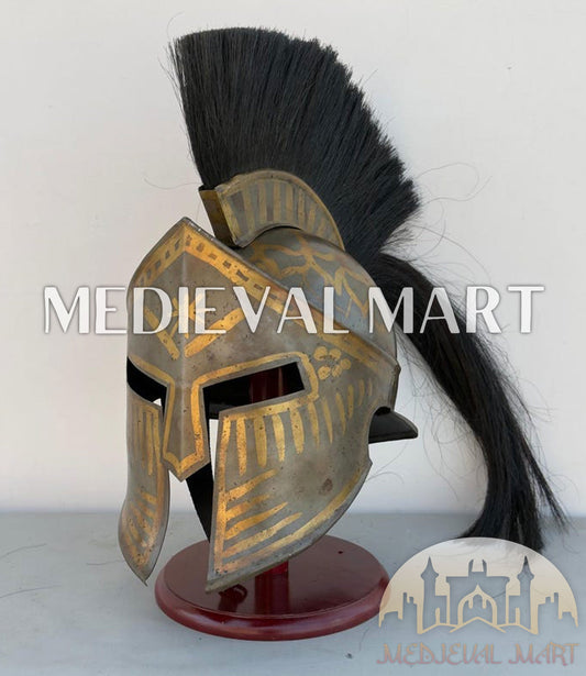 MEDIEVALMART "300" Movie Spartan King Leonidas Exclusive Edition Helmet W/H Free Stand | 300 Props