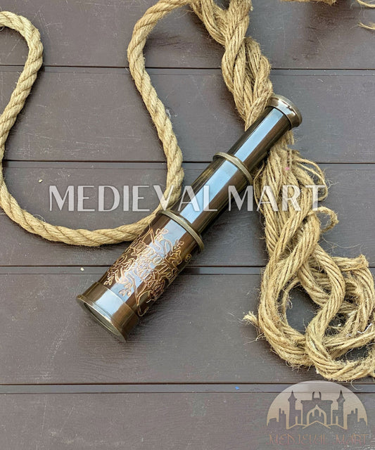MEDIEVALMART Custom Engraved Pocket  7 Inches Antique Bras Telescope | Christmas Gifts, Gift for Dad, Gift for Mom