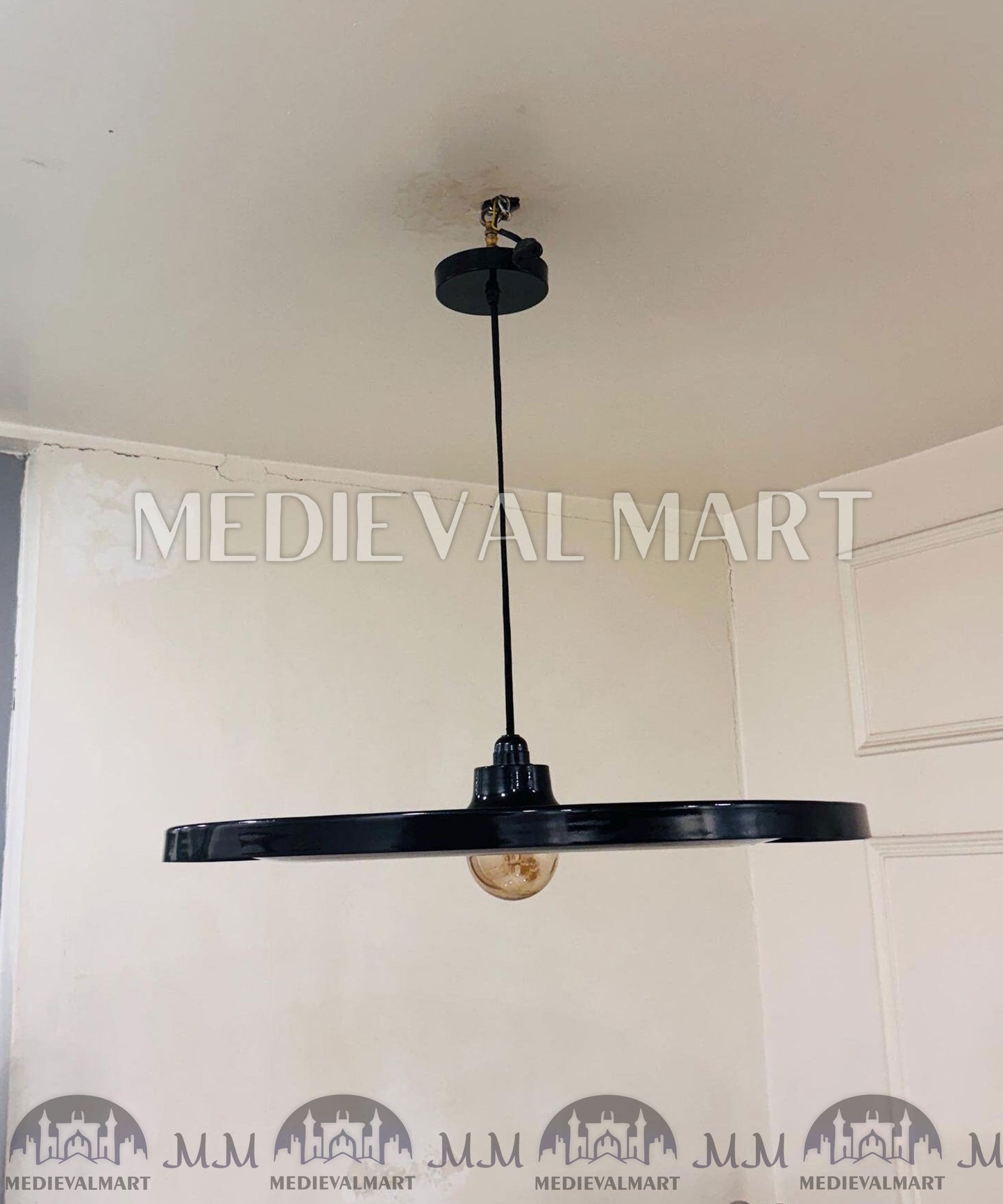 MEDIEVALMART Mid Century Modern Metal Pendant Light | Painted Shade Chandelier Light Fixture
