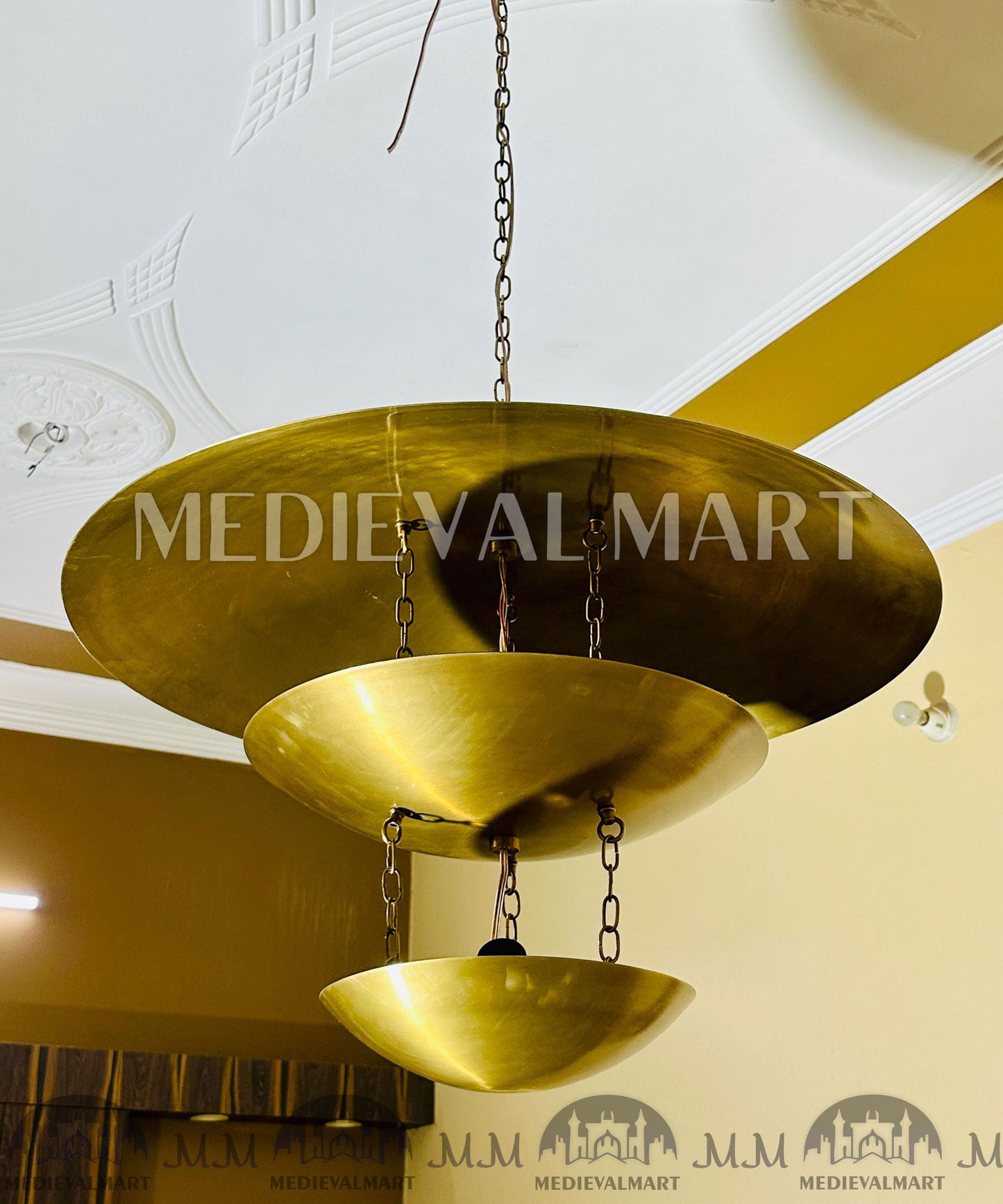 MEDIEVALMART Mid Century Modern Brass Sputnik Chandelier - 6 Light Ceiling Fixture