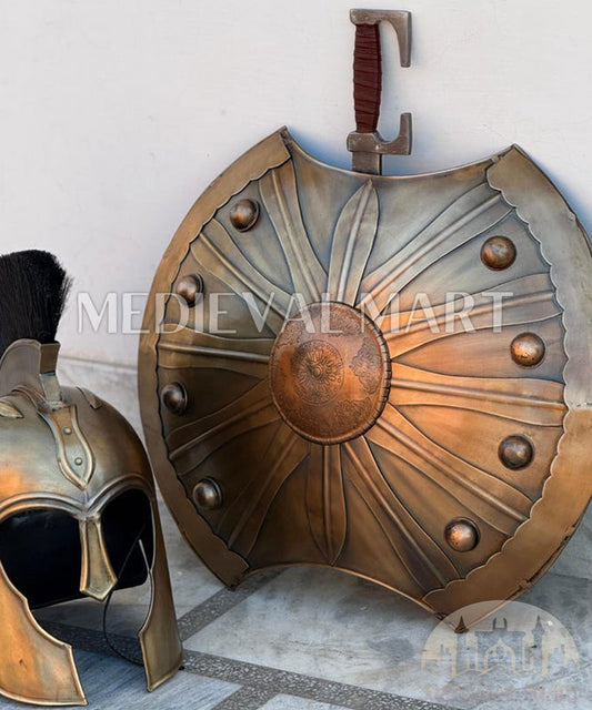 MEDIEVALMART "Achilies" Trojan Warrior Sword, Shield, Helmet Costume for Halloween | Troy Props