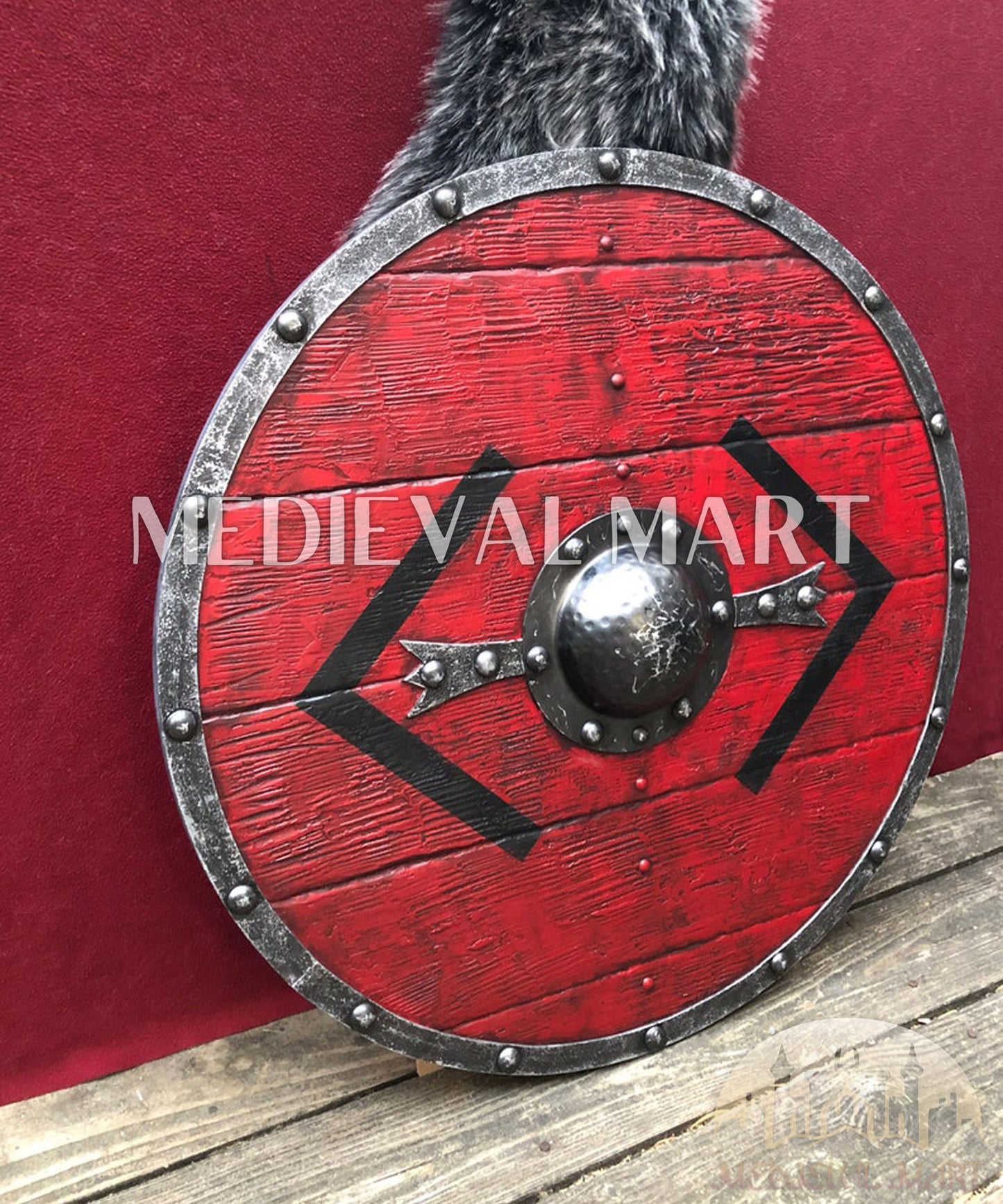 MEDIEVALMART Iconic Viking's Bjorn Ironside Warrior  Battle’s Viking Wooden Shield | Gifts For Dad