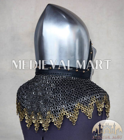 MEDIEVALMART XIV Century Medieval Houndskull "Lorenzo" Bascinet Visor Helmet HMB; IMCF