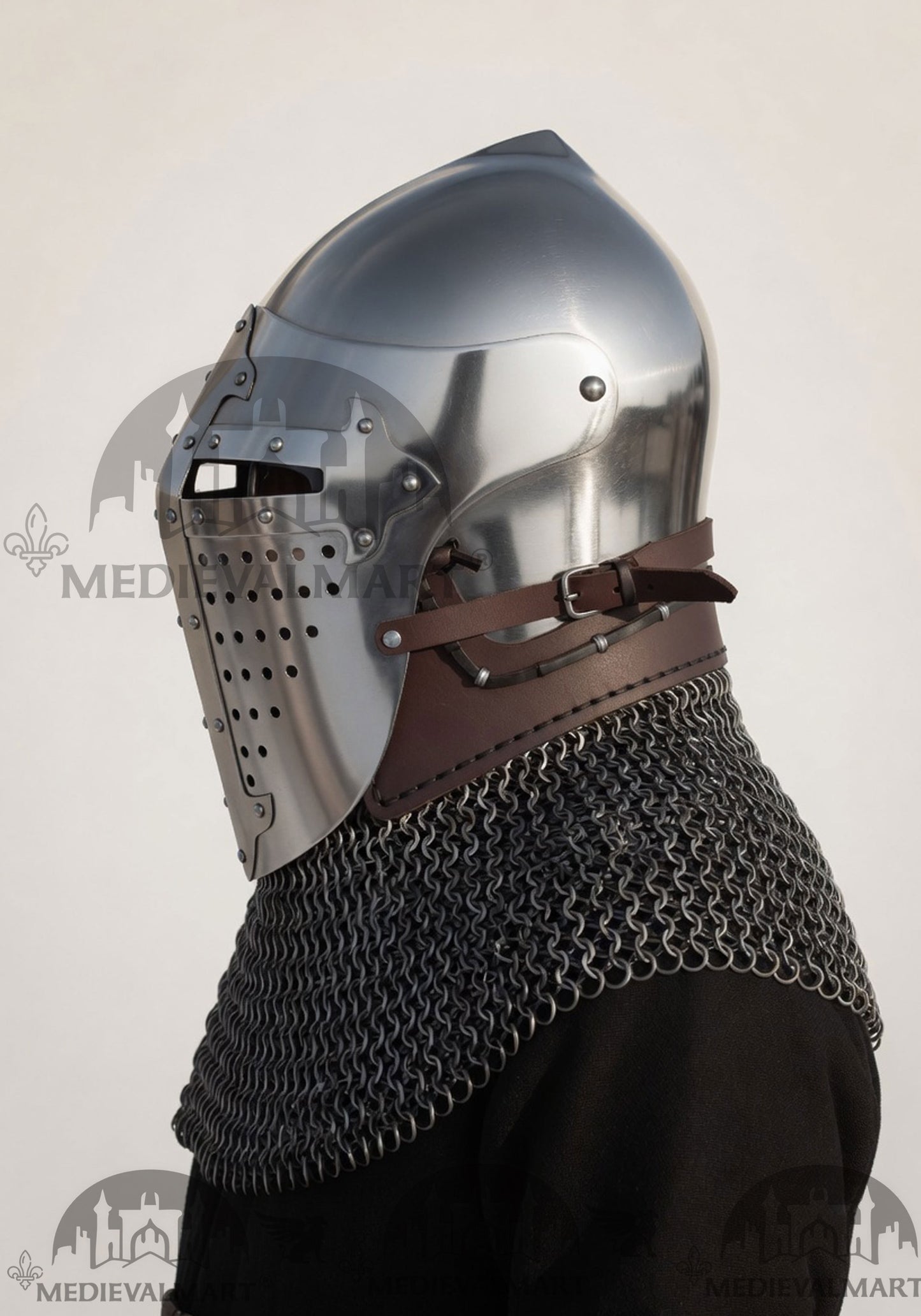 MEDIEVALMART 4th-Century Ancient Romance of Alexander Helmet with chainmail