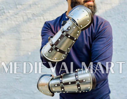 MEDIEVALMART Medieval Arm Witcher Steel Bracers Armor - LARP Armor