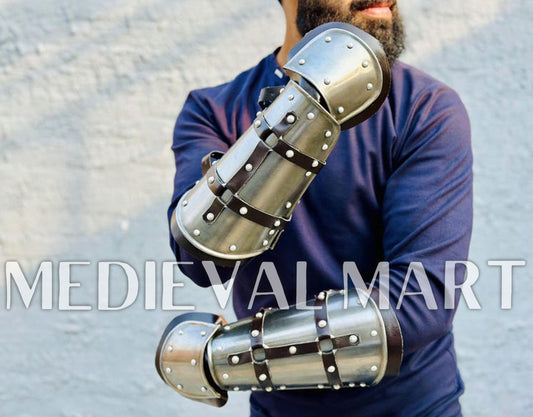 MEDIEVALMART Medieval Arm Witcher Steel Bracers Armor - LARP Armor