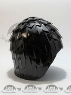 MEDIEVALMART Medieval Historical Scaled Skull Cap Helmet, Polish Black Polished Helmet / Best for Reenactment