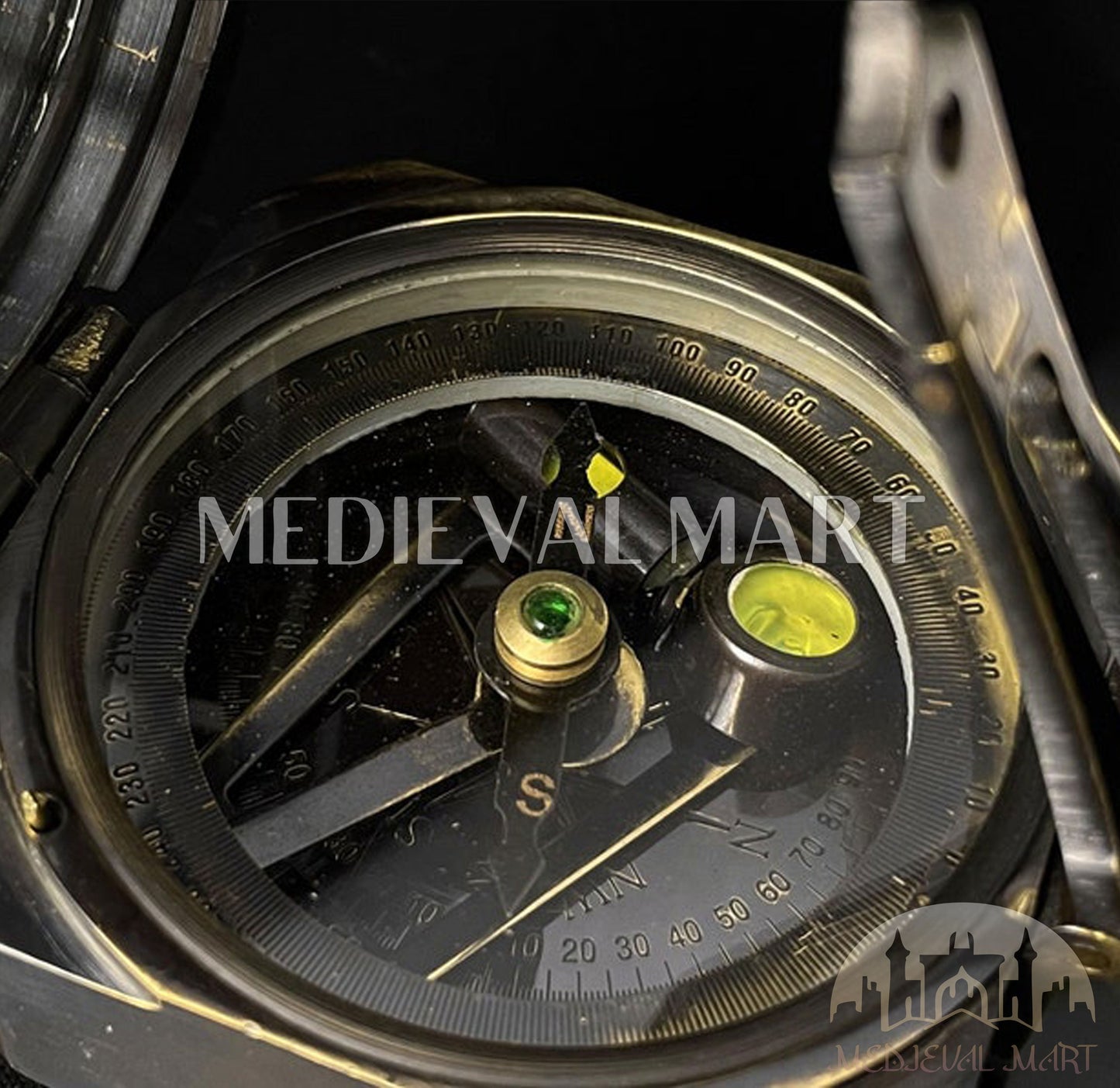 MEDIEVALMART Antique Working Brass Brunton Compass Unique Marine Antique Finish | Gift For Mom, Dad