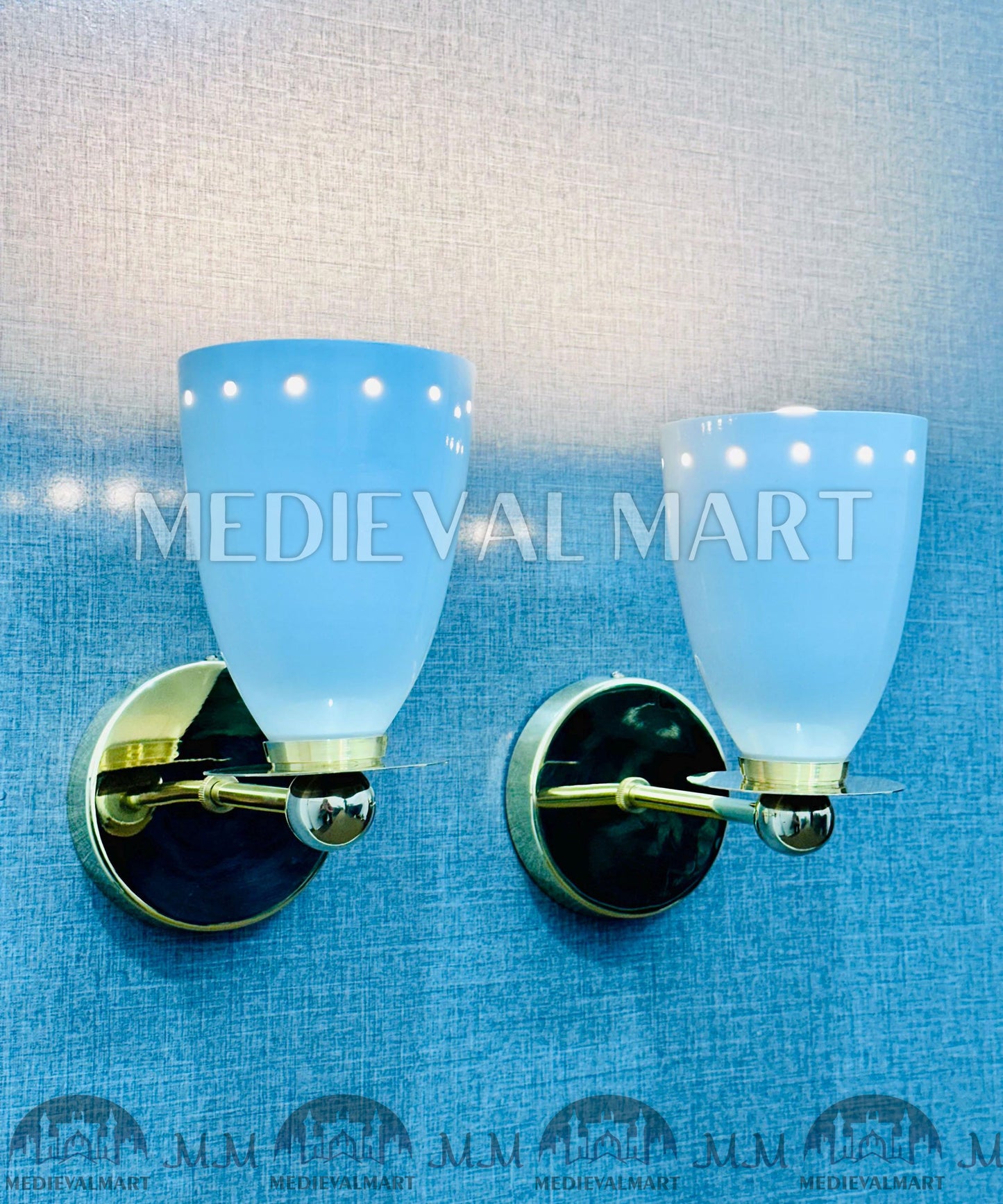 MEDIEVALMART Handmade Brass Wall Sconce: Modern Italian Lighting Fixture