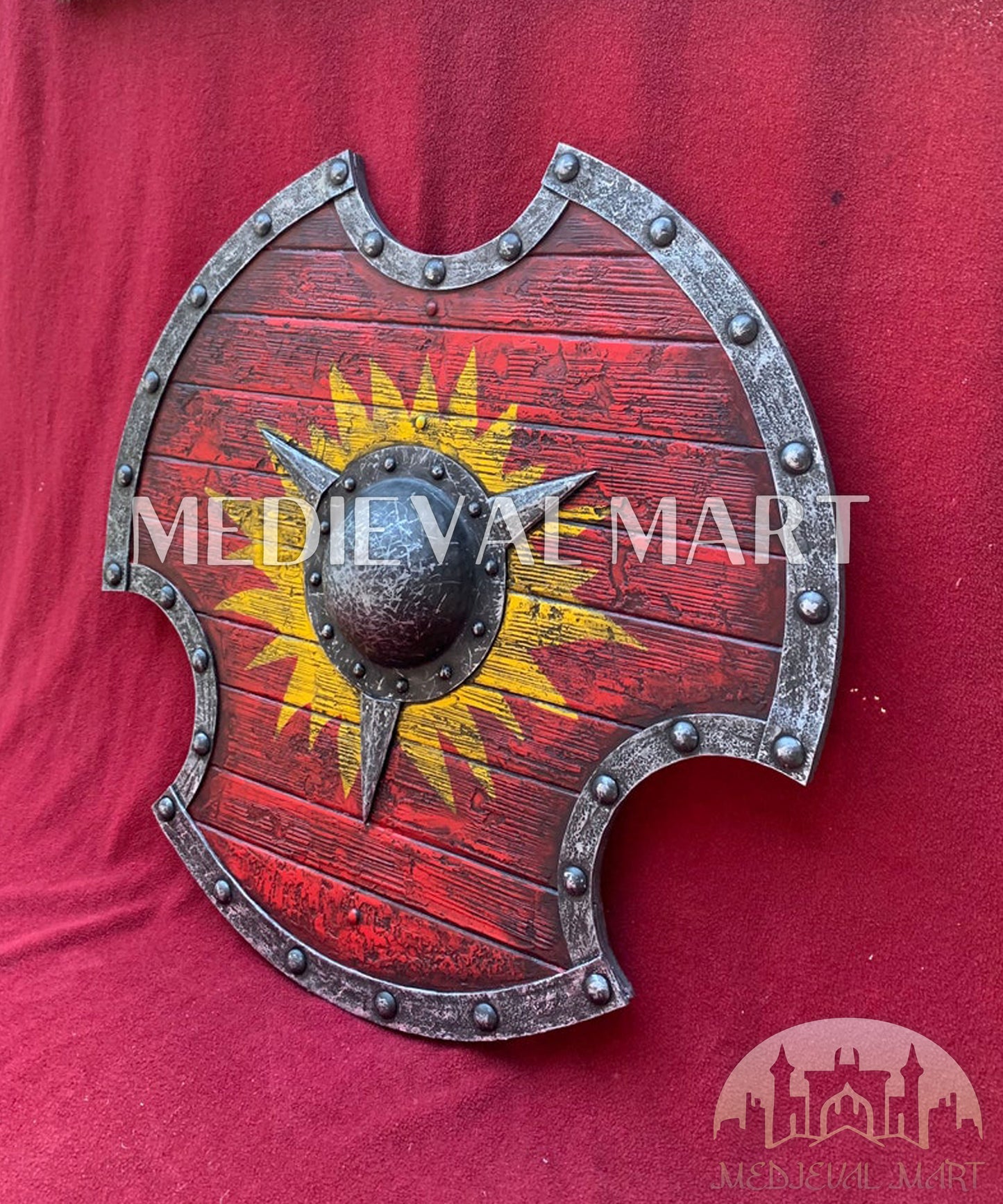MEDIEVALMART Viking's Valhalla Valkyrie Female Warrior  Battleworn Viking Wooden Shield | Gifts For Dad