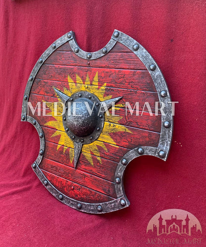 MEDIEVALMART Viking's Valhalla Valkyrie Female Warrior  Battleworn Viking Wooden Shield | Gifts For Dad