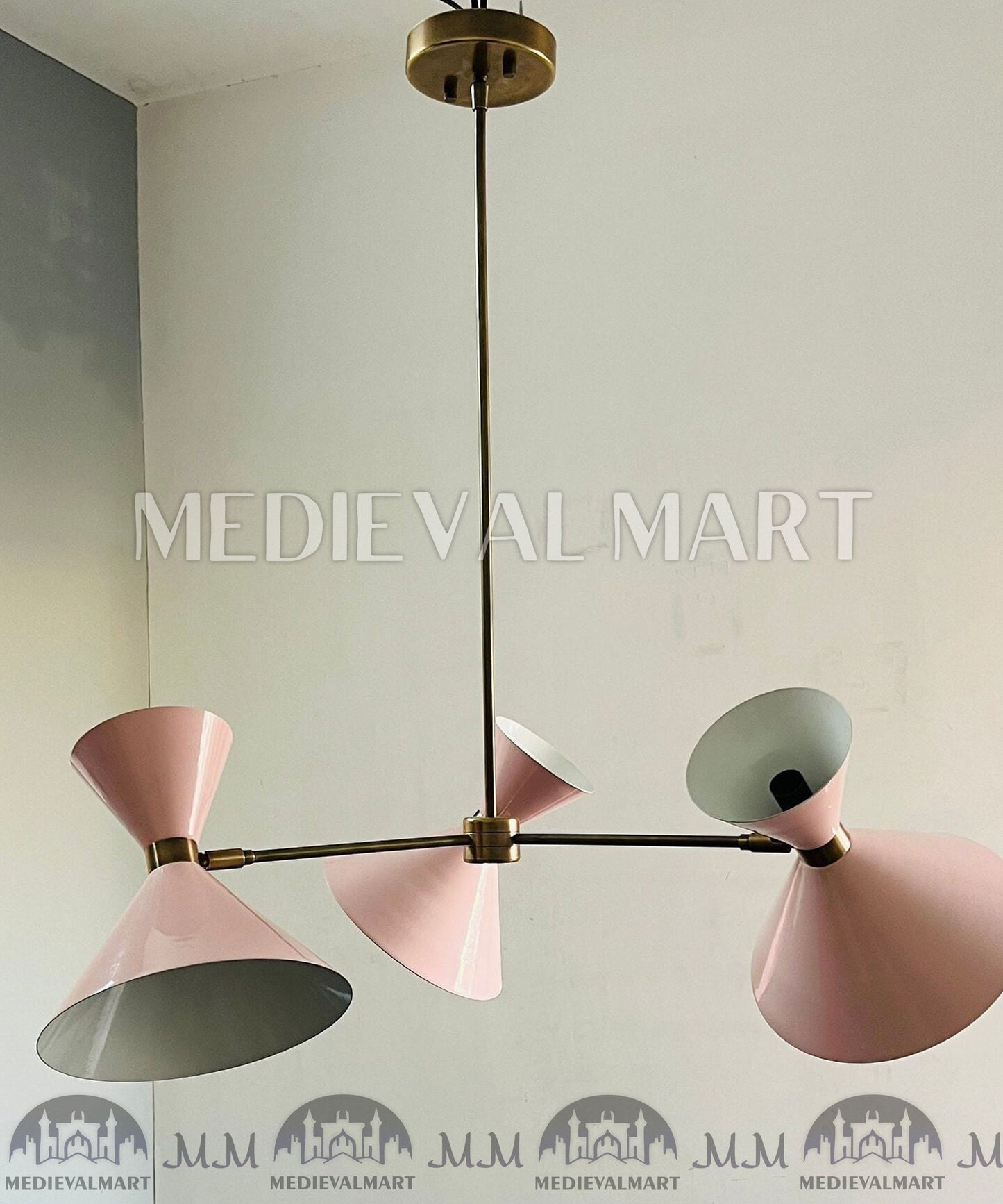 MEDIEVALMART Italian Mid Century Sputnik Chandelier 6-Light Stilnovo Design