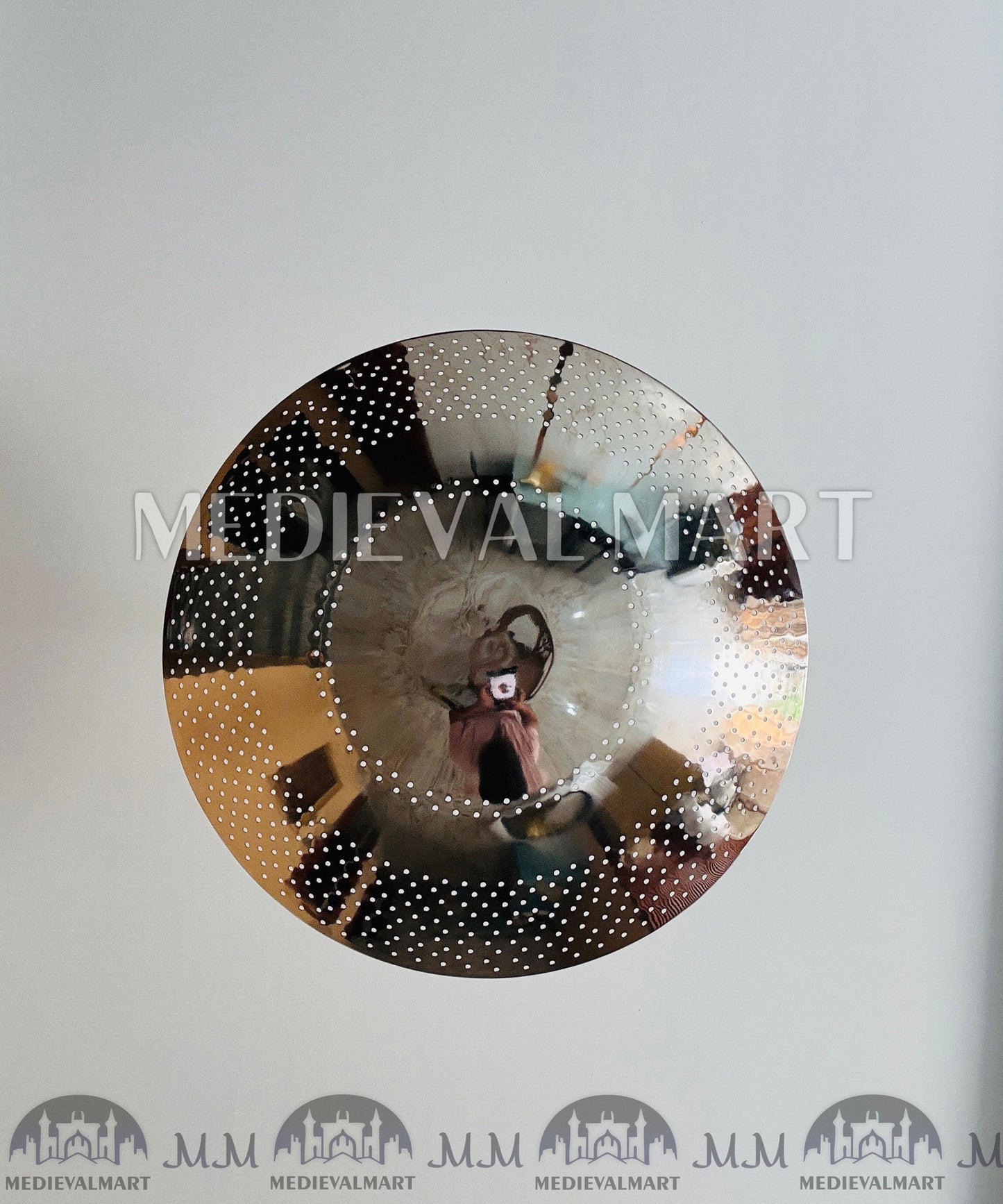 MEDIEVALMART Handcrafted Brass Perforated Flush Mount Chandelier - Mid Century Moder