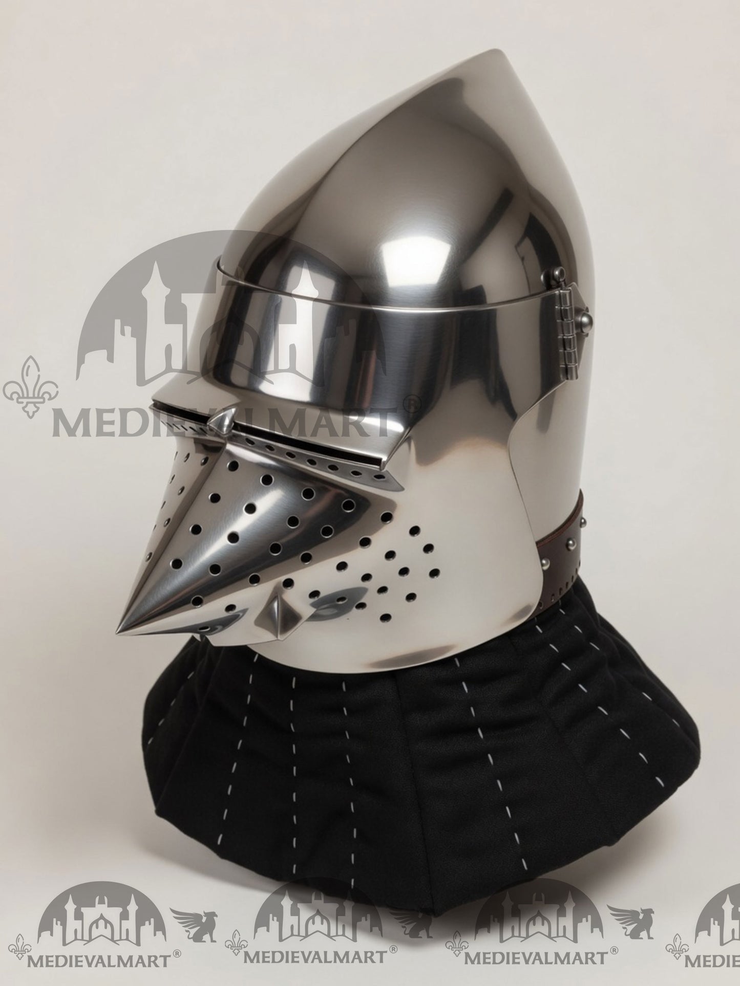 MEDIEVALMART Medieval Pig-Face Bascinet Helmet / Medieval Milan hound skull Bascinet helmet / Reenactment Helmet