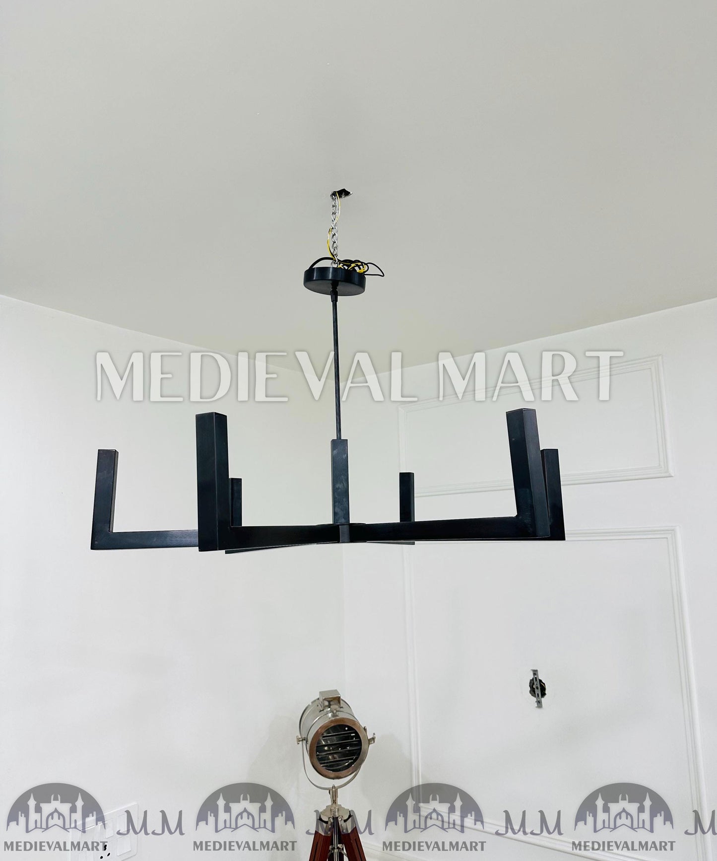 MEDIEVALMART Modern Brass 6 Arm Chandelier Mid Century Hand Made Sputnik Chandelier Light Fixture
