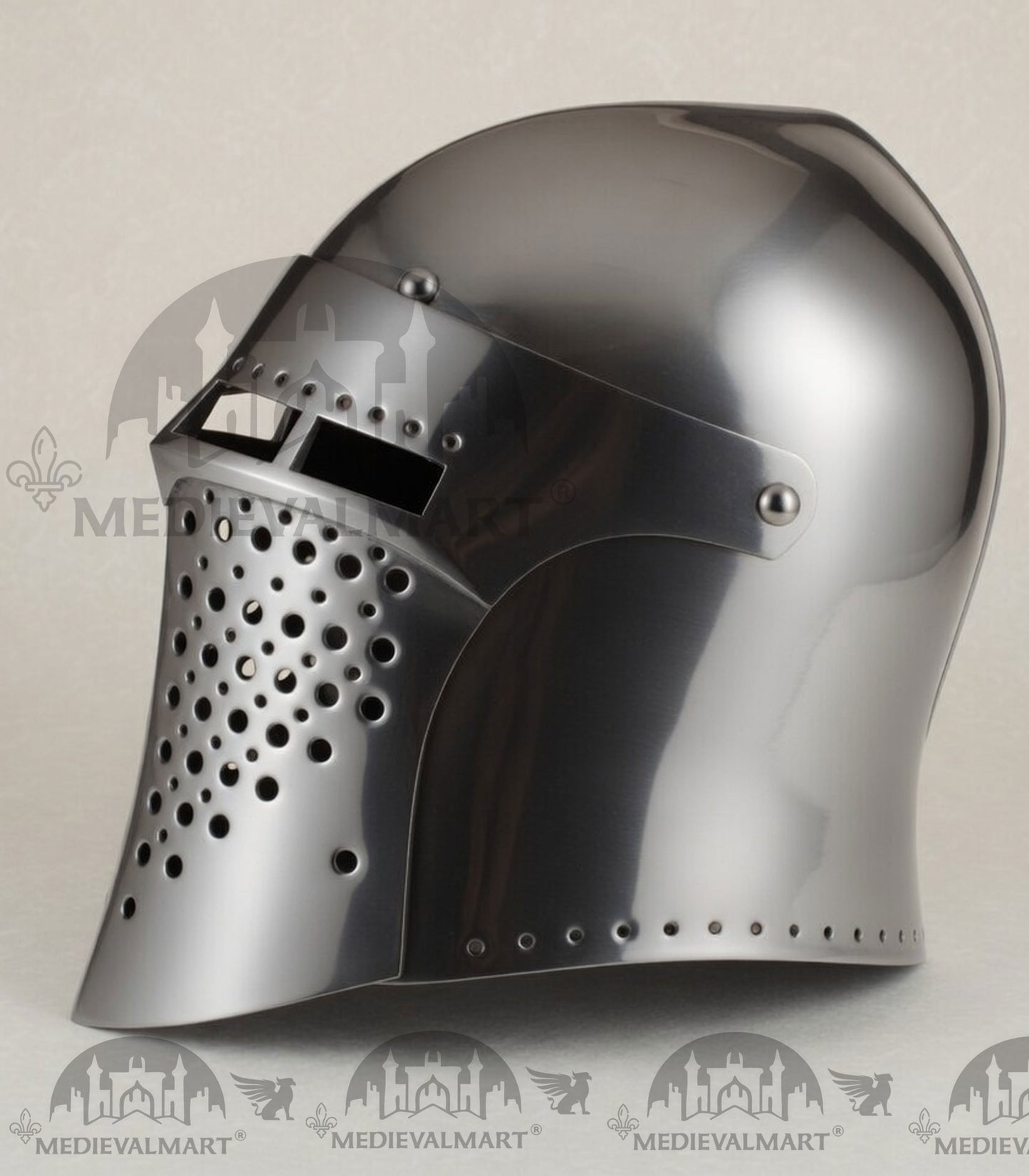 MEDIEVALMART Medieval Forged Steel Alexander (ROA 1332) Full Size War Helmet