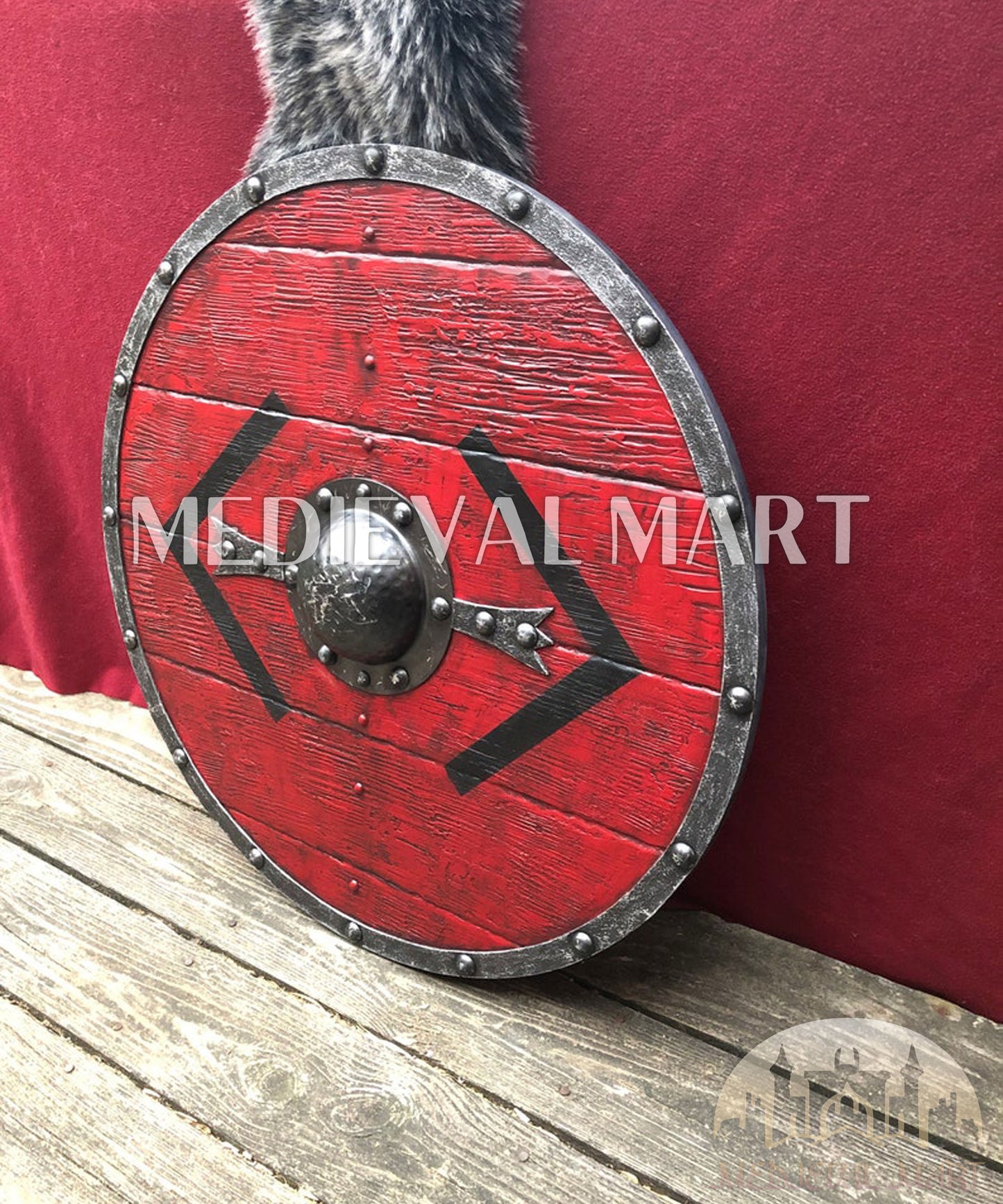 MEDIEVALMART Iconic Viking's Bjorn Ironside Warrior  Battle’s Viking Wooden Shield | Gifts For Dad