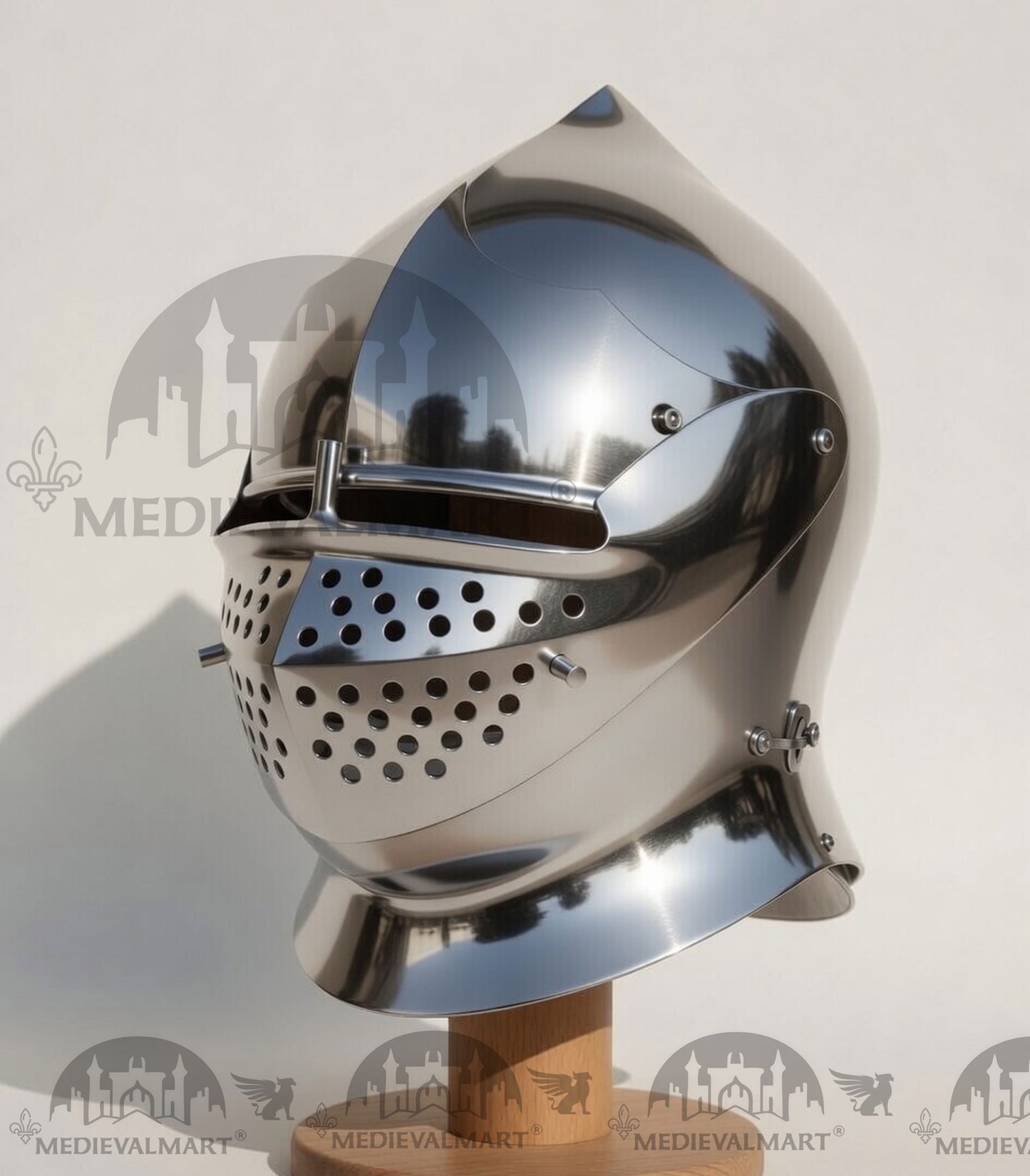 MEDIEVALMART 15th Century Medieval Steel Italian Milan Armet European Knight Celata Head Protection for Reenactment