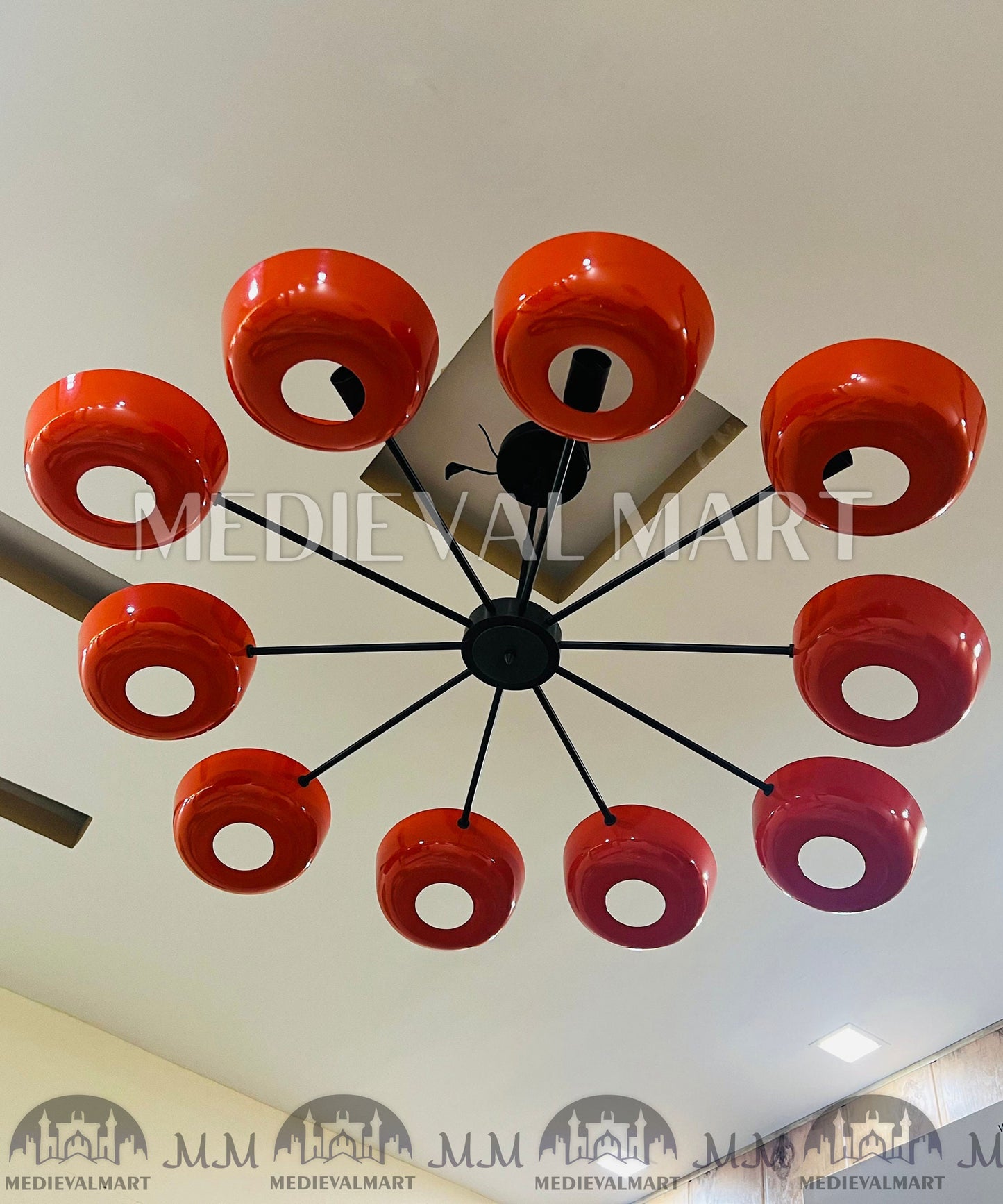 MEDIEVALMART Brass Sputnik Chandelier - 10 Arms Light Mid Century Beautifull Handcrafted Stilnovo Chandelier