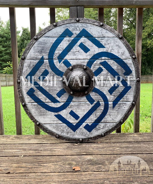 MEDIEVALMART Iconic Viking's Legend’s Last Kingdom  Battleworn Iconic Viking Wooden Shield | Gifts For Dad