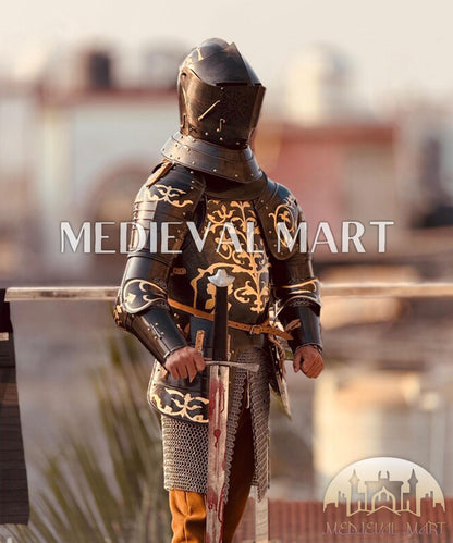 MEDIEVALMART Anton Peffenhauser's Competition Knight Steel Half Body Armor Suit