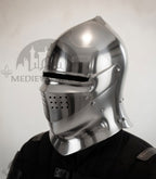 MEDIEVALMART Gothic Armet Helmet – Medieval Full Face Steel Helmet for LARP & Reenactment