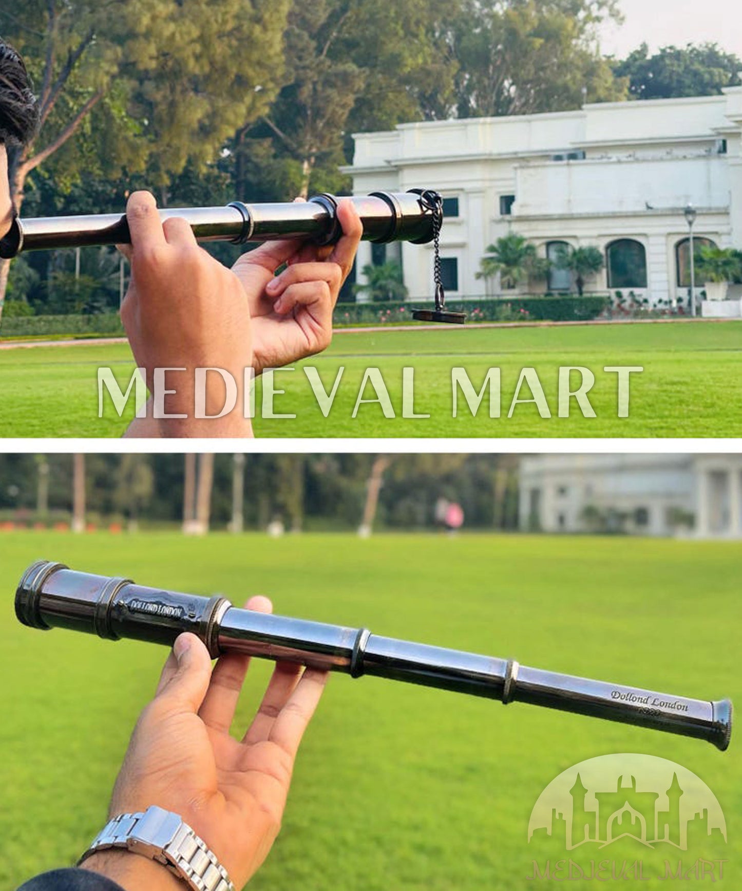 MEDIEVALMART Personalized Brass Spyglass Telescope Sailors & Maritime Collectors Nautical Decor