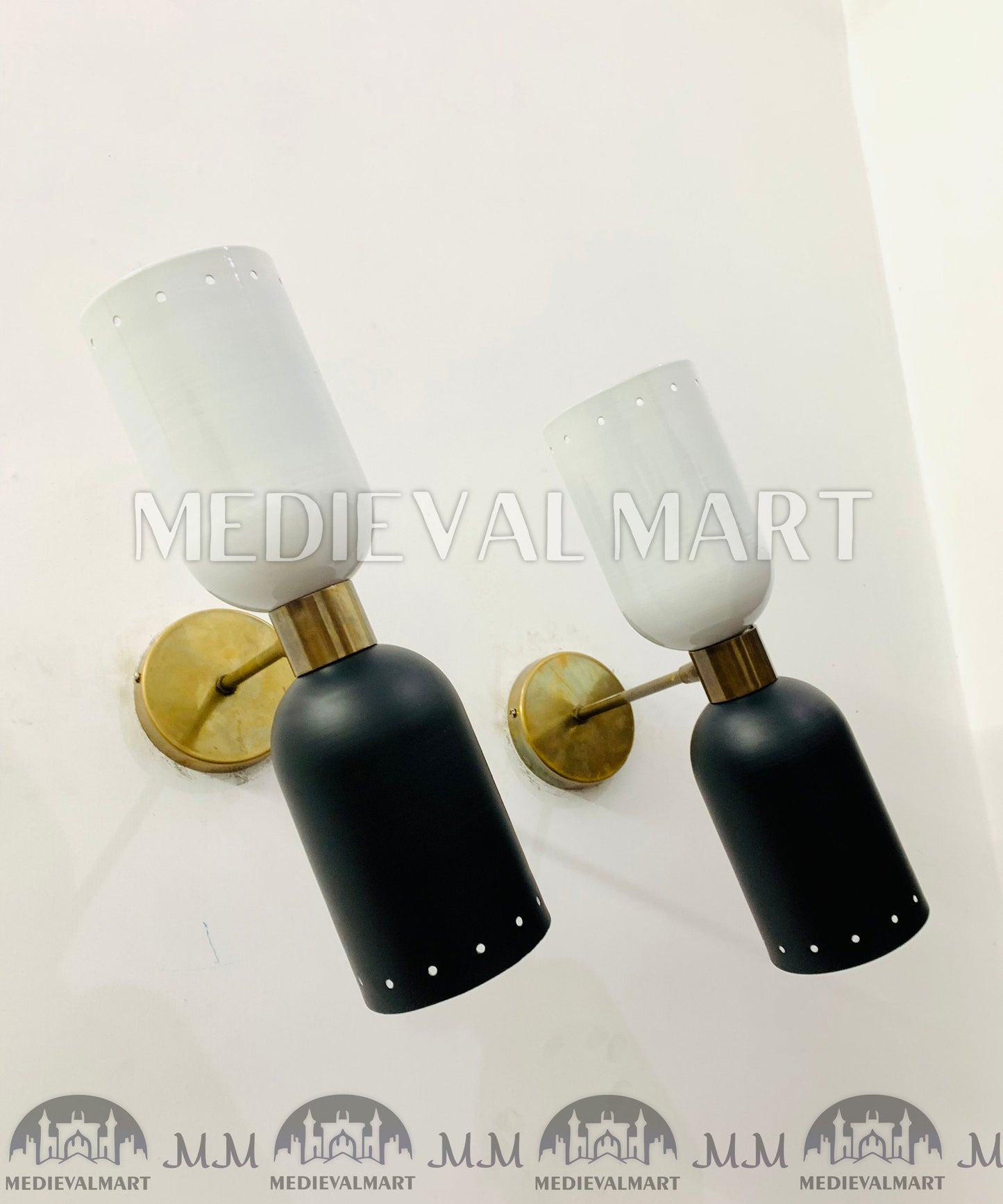 MEDIEVALMART Handmade Mid Century Modern Brass Wall Sconce: Italian Diablo Light Fixture