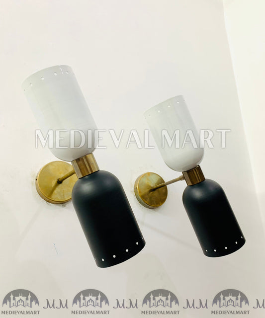 MEDIEVALMART Handmade Mid Century Modern Brass Wall Sconce: Italian Diablo Light Fixture