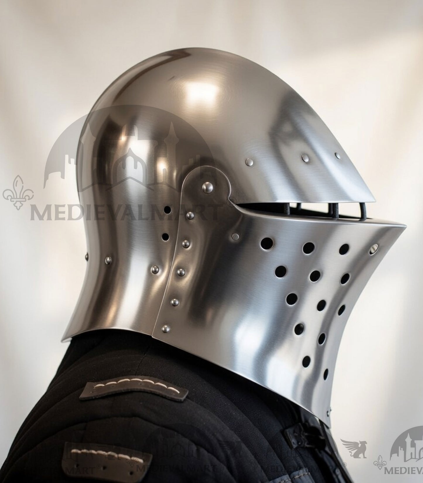 MEDIEVALMART 14th-Century Gothic European knight Modern Fighting Samson Helmet for IMCF
