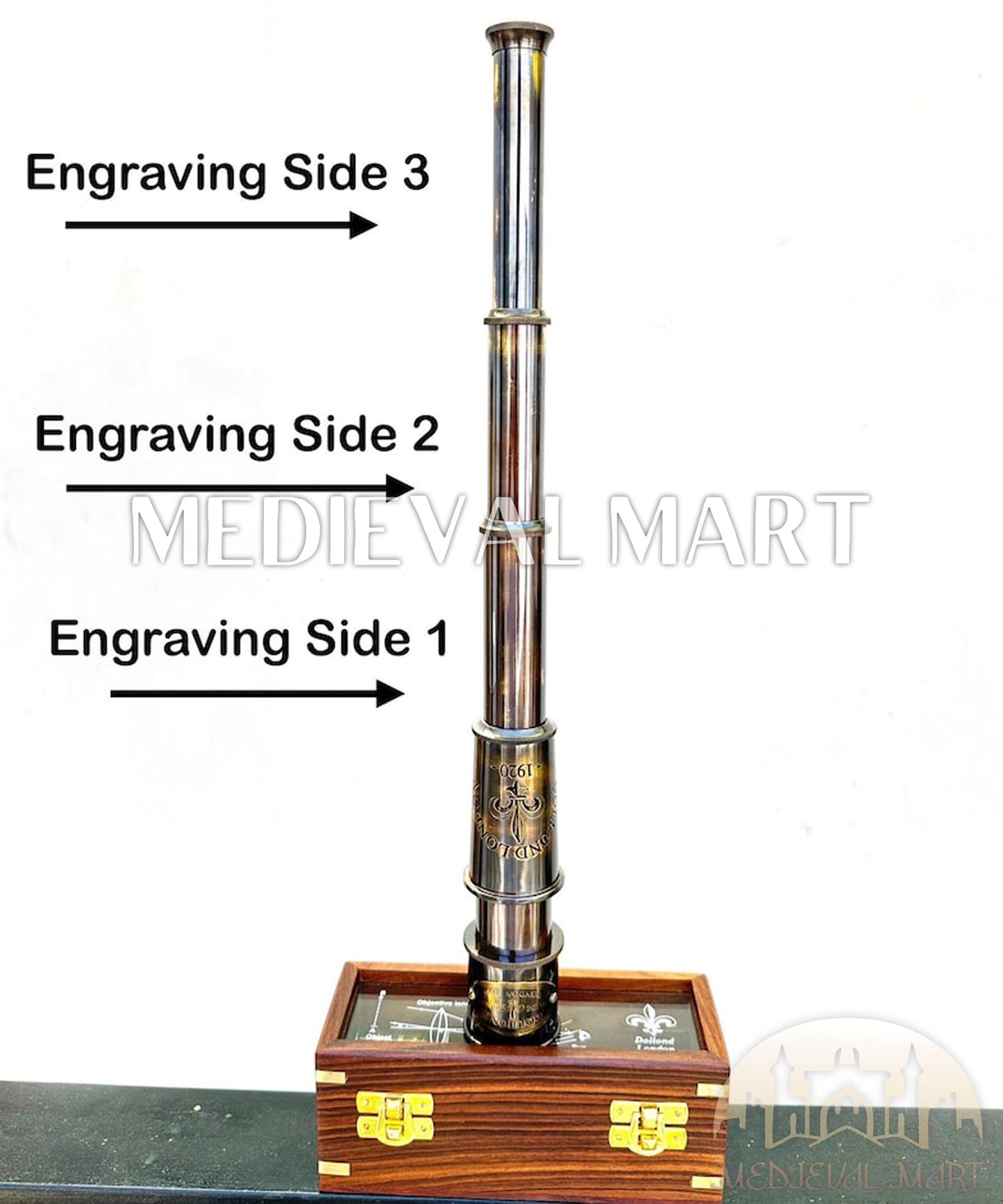 MEDIEVALMART Nautical Royal Marine Brass Telescope Steampunk Gift, Fathers Day Gift