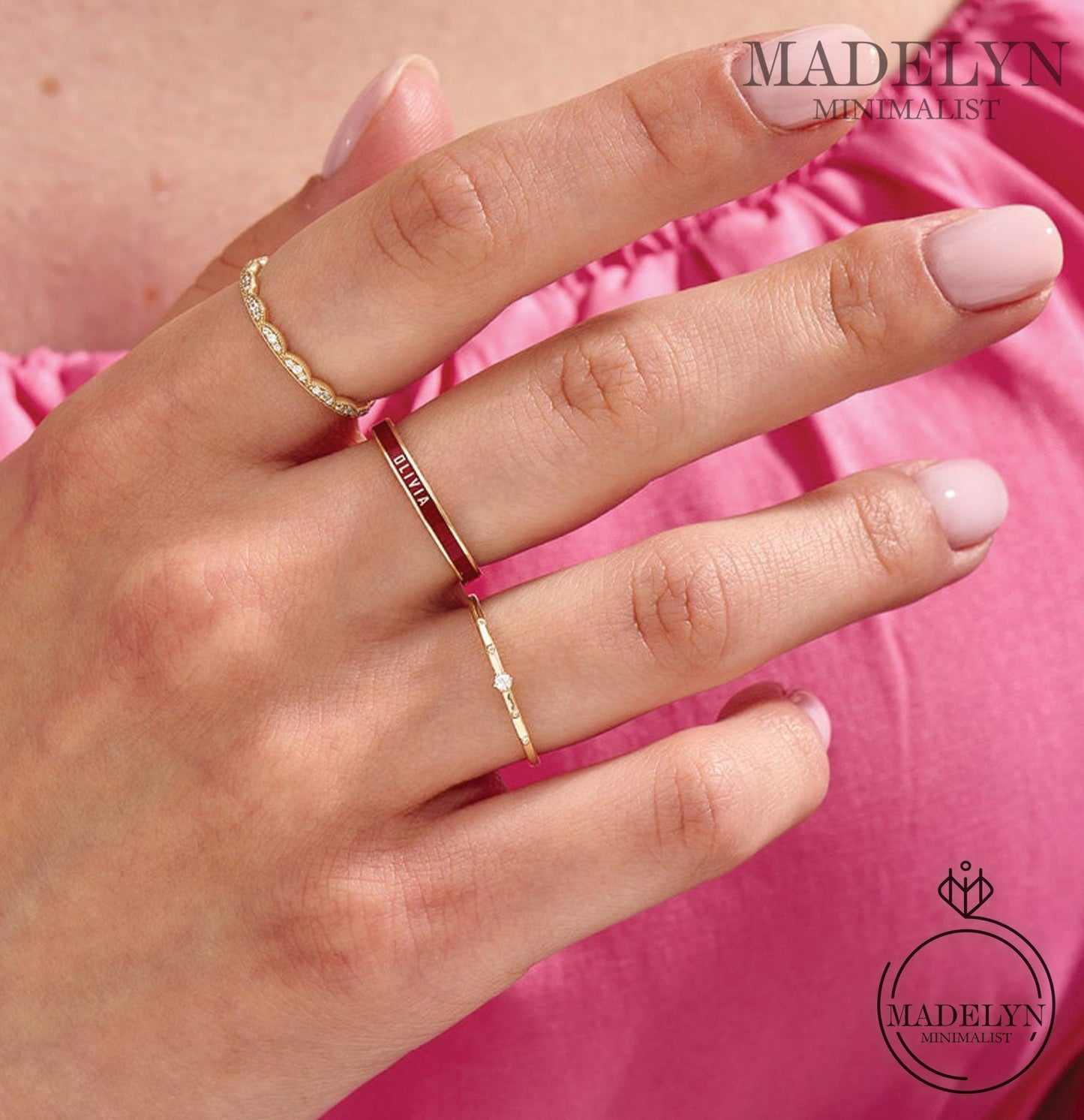 MADELYN MINIMALIST 14k Solid Gold Minimalist Dainty Solitaire Tiny Diamond Promise | Gift For Her, Mom